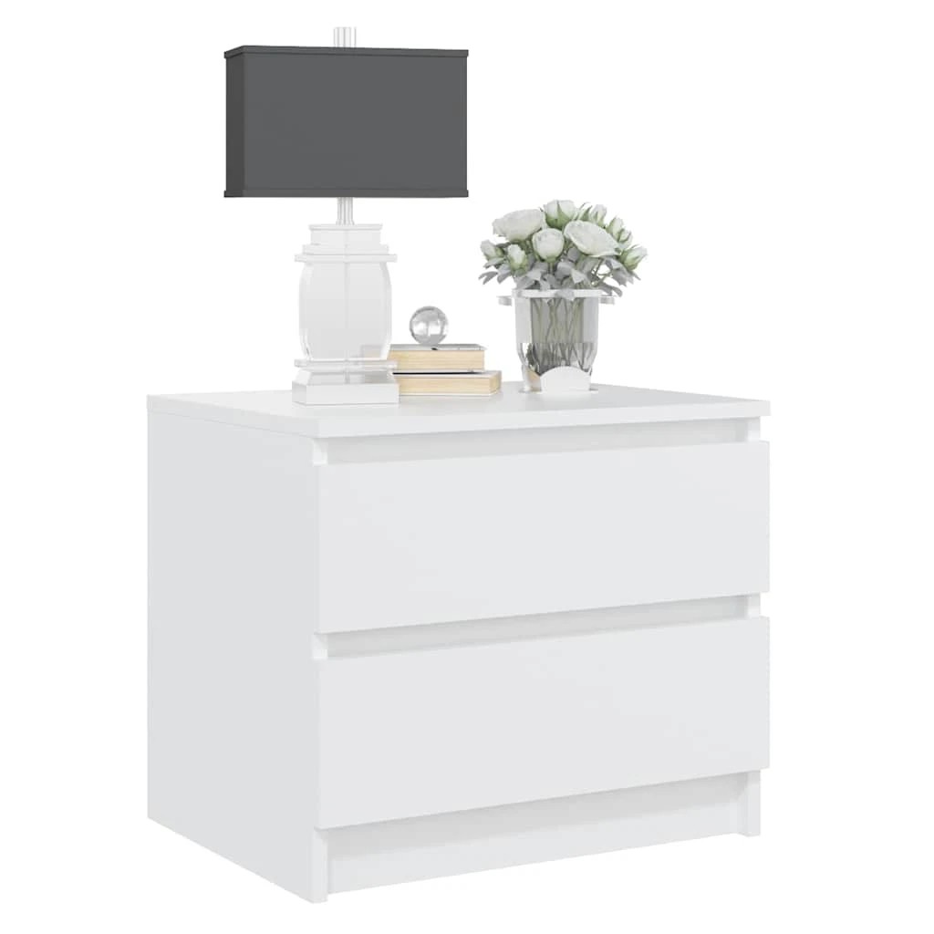 5 vidaXL Bed cabinet Ample Storage - White, 5 of 7