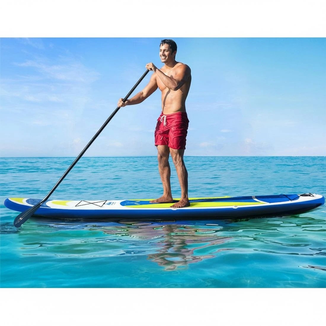 3 Weisshorn Stand Up Paddle Board 11ft Inflatable SUP Surfboard Paddleboard Kayak Surf - Yellow, 3 of 4