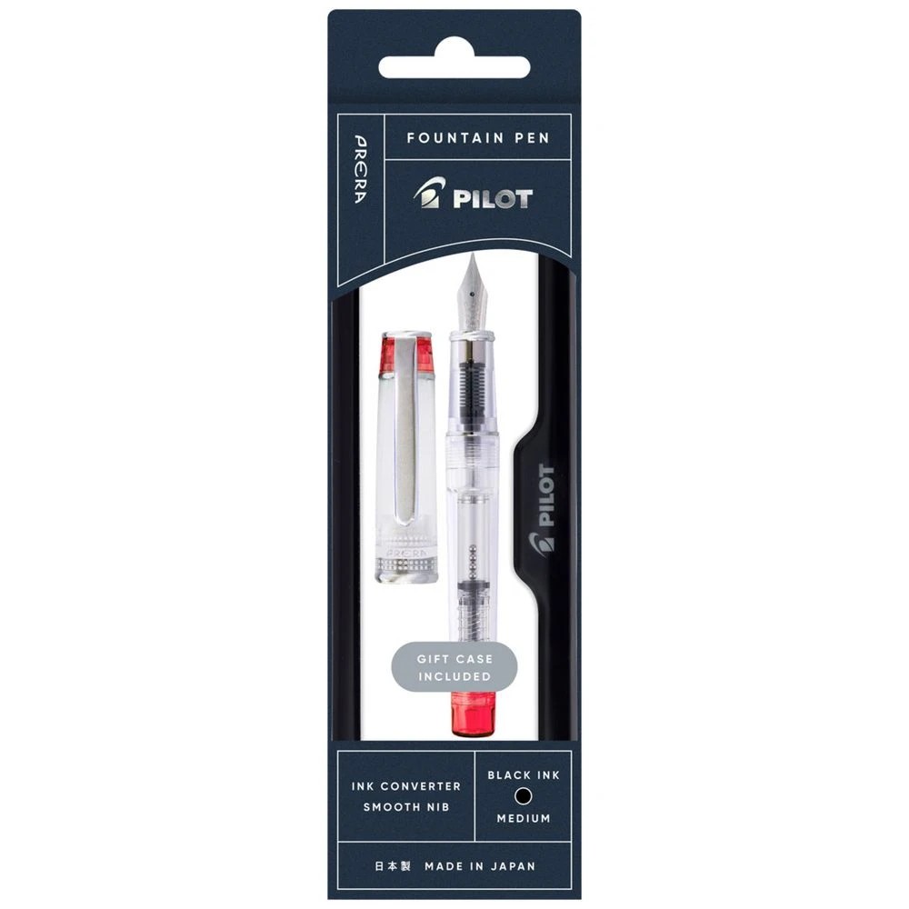 6 PILOT Prera Fountain Pen Translucent Red Barrel, 6 of 7