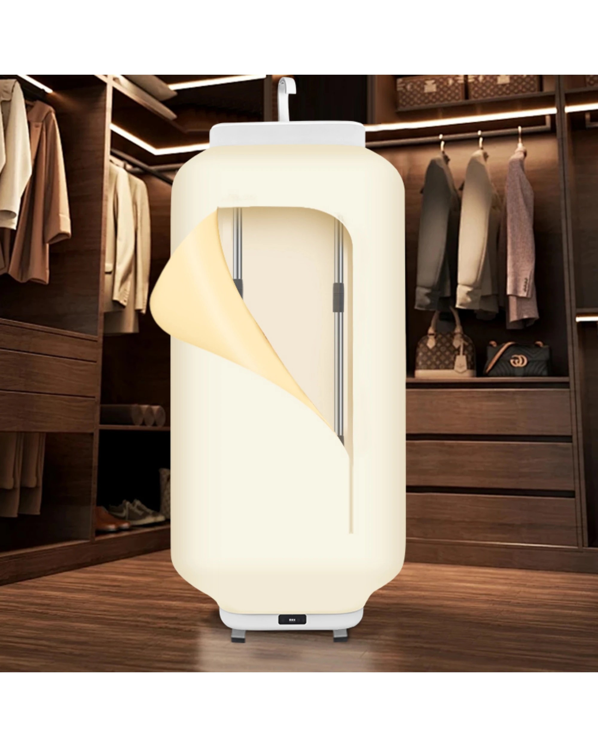 2 Advwin Portable Clothes Dryer with Timer Foldable for Home Hotel RV Travel - White, 2 of 6