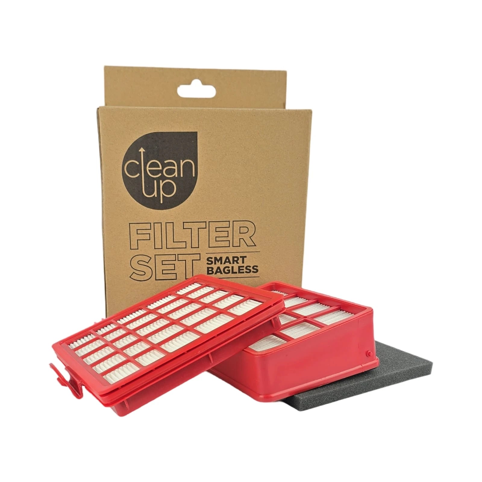 2 Cleanup Filter Set For Bagless Hoover & Sauber Smart Vacuum Cleaners - Red, 2 of 7