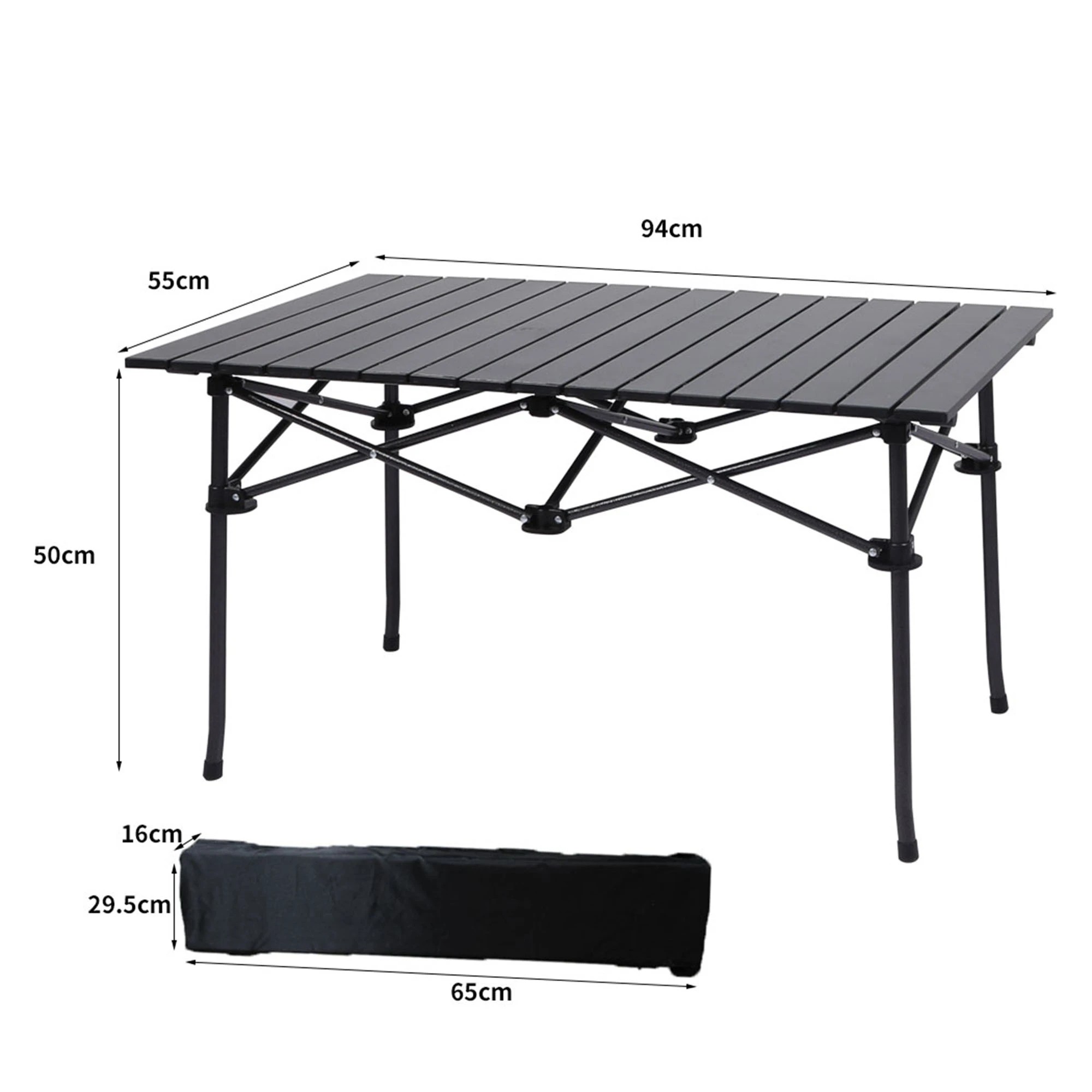 3 Levede Roll Up Camping Table Outdoor Picnic Bbq Portable, 3 of 5
