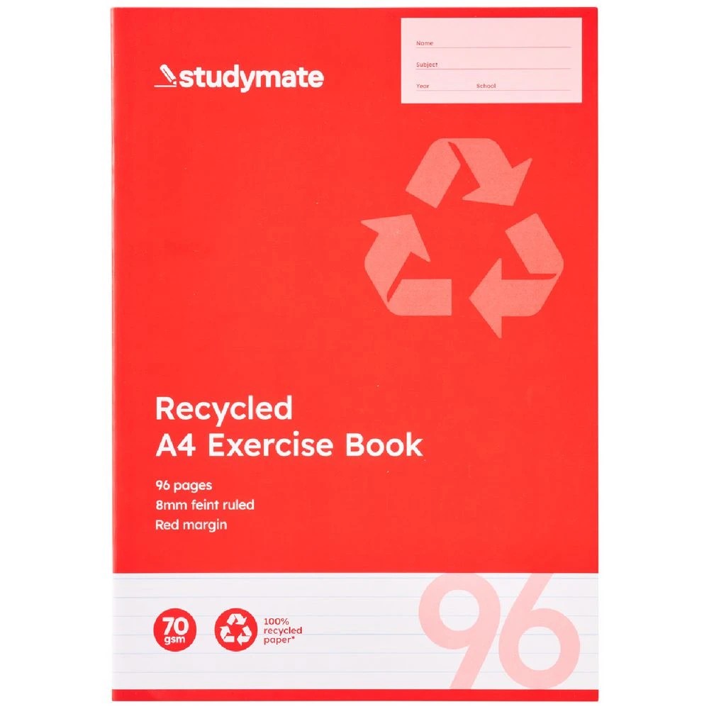 4 Studymate A4 70gsm 8mm Ruled Exercise Book 96 Page, 4 of 4