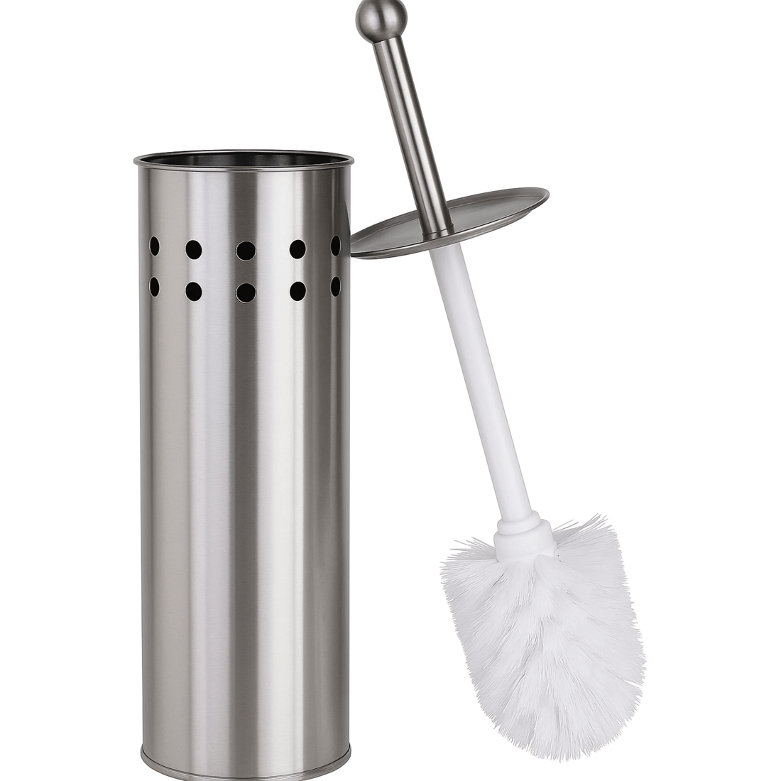 1 BR Home Stainless Steel Toilet Brush and Holder Set, 1 of 8