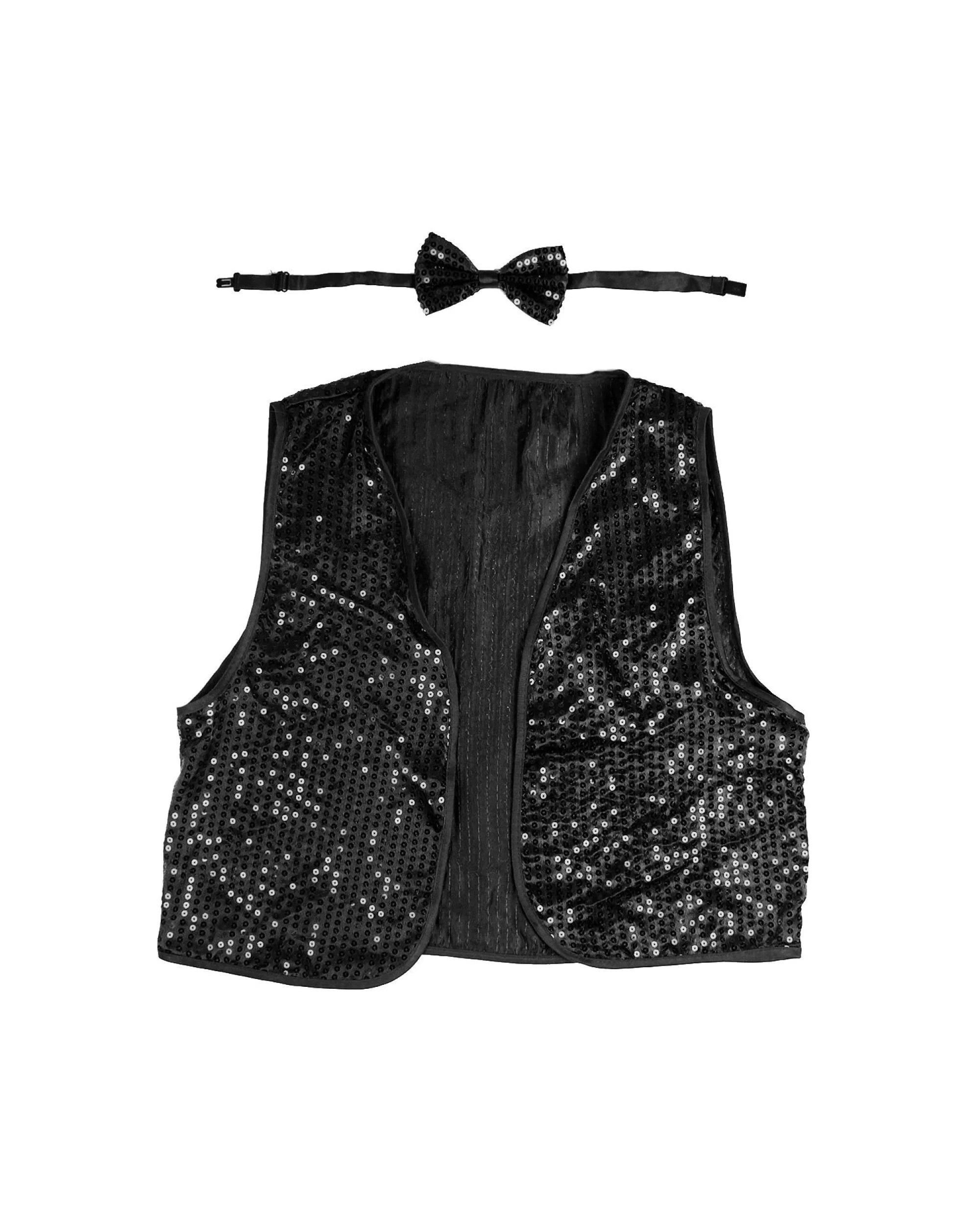 1 BR Costumes Kids Sequin Vest and Bow Tie Set for 80s Party Dress Up, 1 of 2