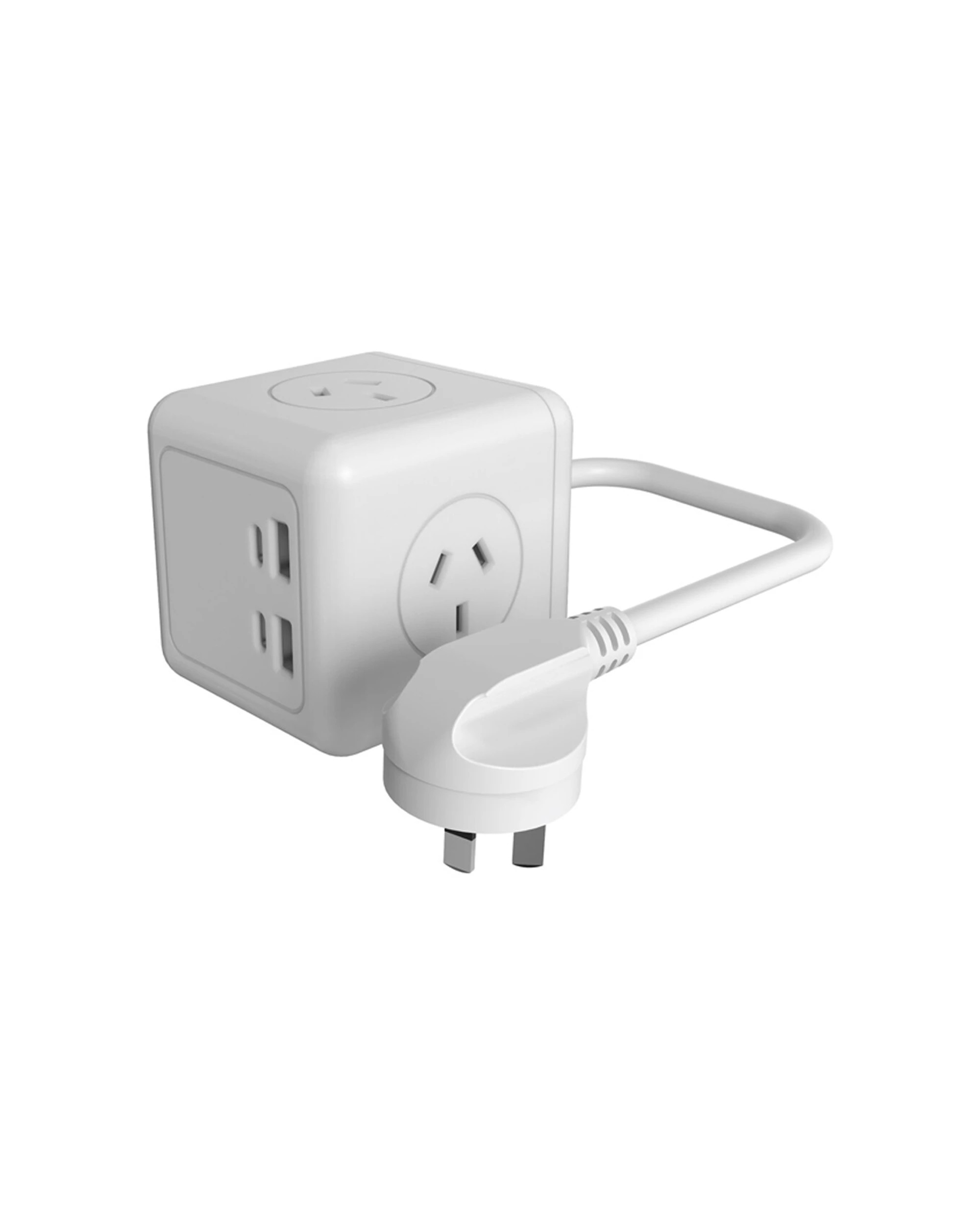 1 Ultracharge Power Cube 3 Socket 4 Usb Port - White, 1 of 1