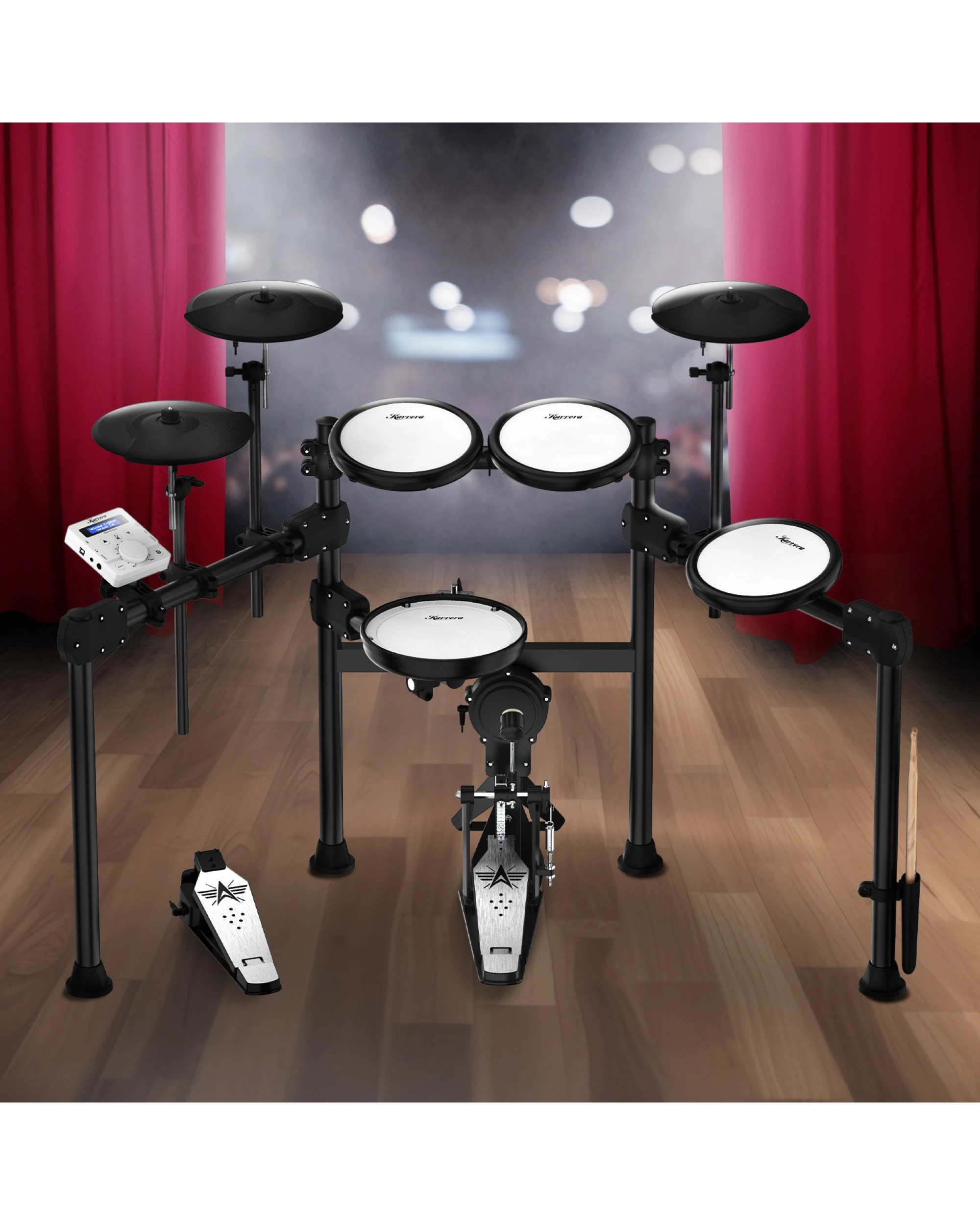 10 Karrera X23 9-Piece Electronic Drum Kit with Pedals, 10 of 10