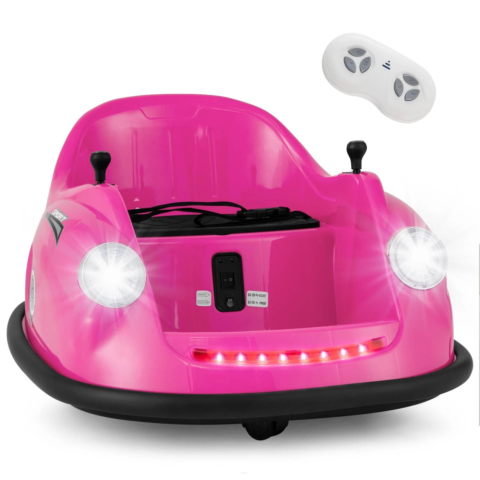 1 Costway Electric Ride On Bumper Battery-Powered Toy Car 2-5 Years Old - Pink, 1 of 1