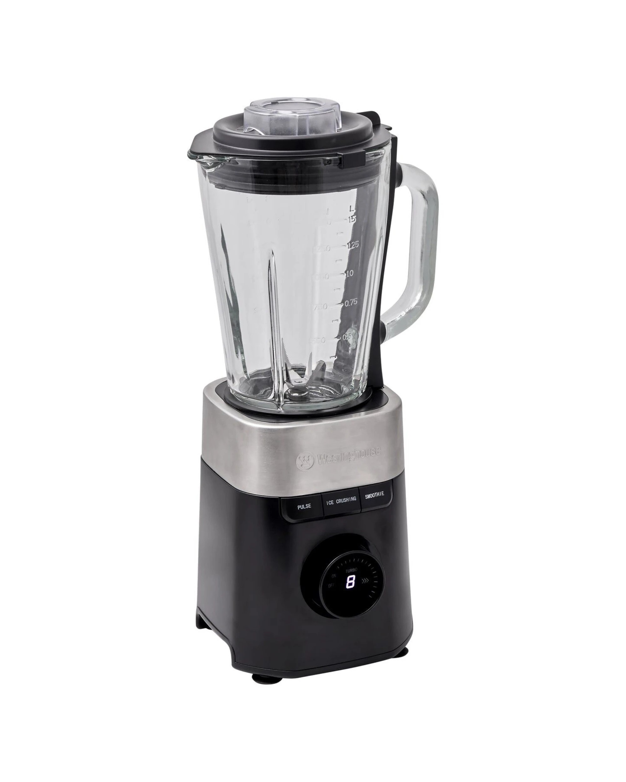 1 Westinghouse Digital Display Glass Jug Blender with 1.5L Capacity and Hex Blade, 1 of 9