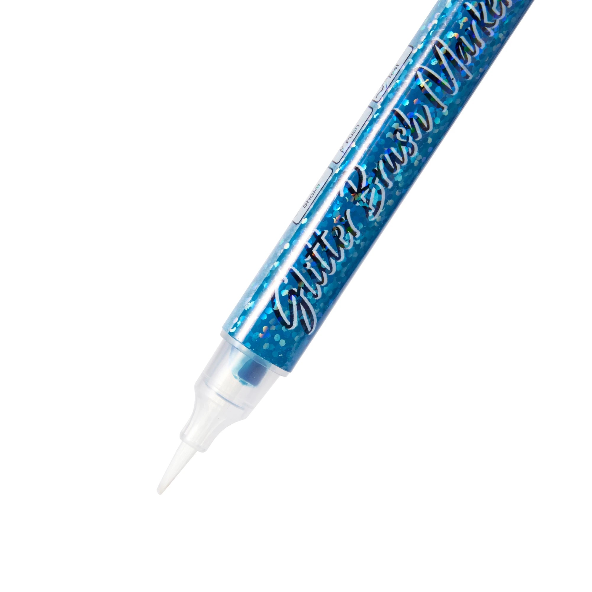4 4 Pack Glitter Brush Markers - Blue, 4 of 5