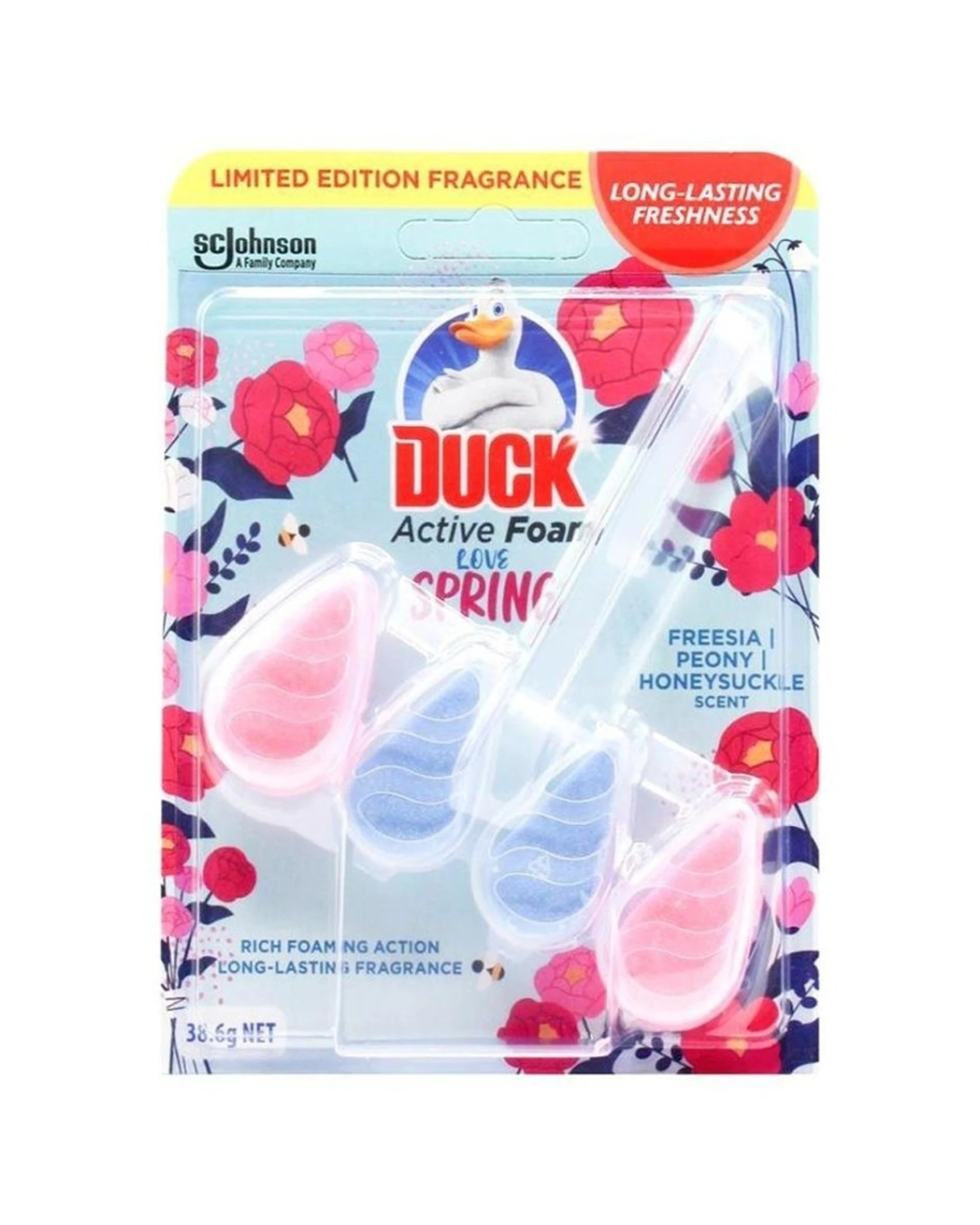 2 Duck 7pc Cage Active Foam Toilet Bowl Cleaners Love Spring Scent 38.6g - Assorted, 2 of 4