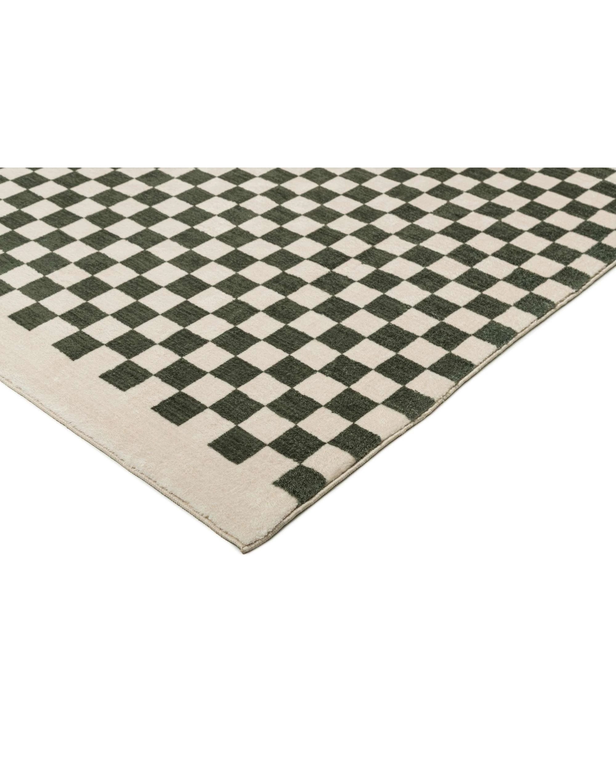 4 Loopsie Malibu Checkered Washable Rug-180cm x 120cm - Green, 4 of 8