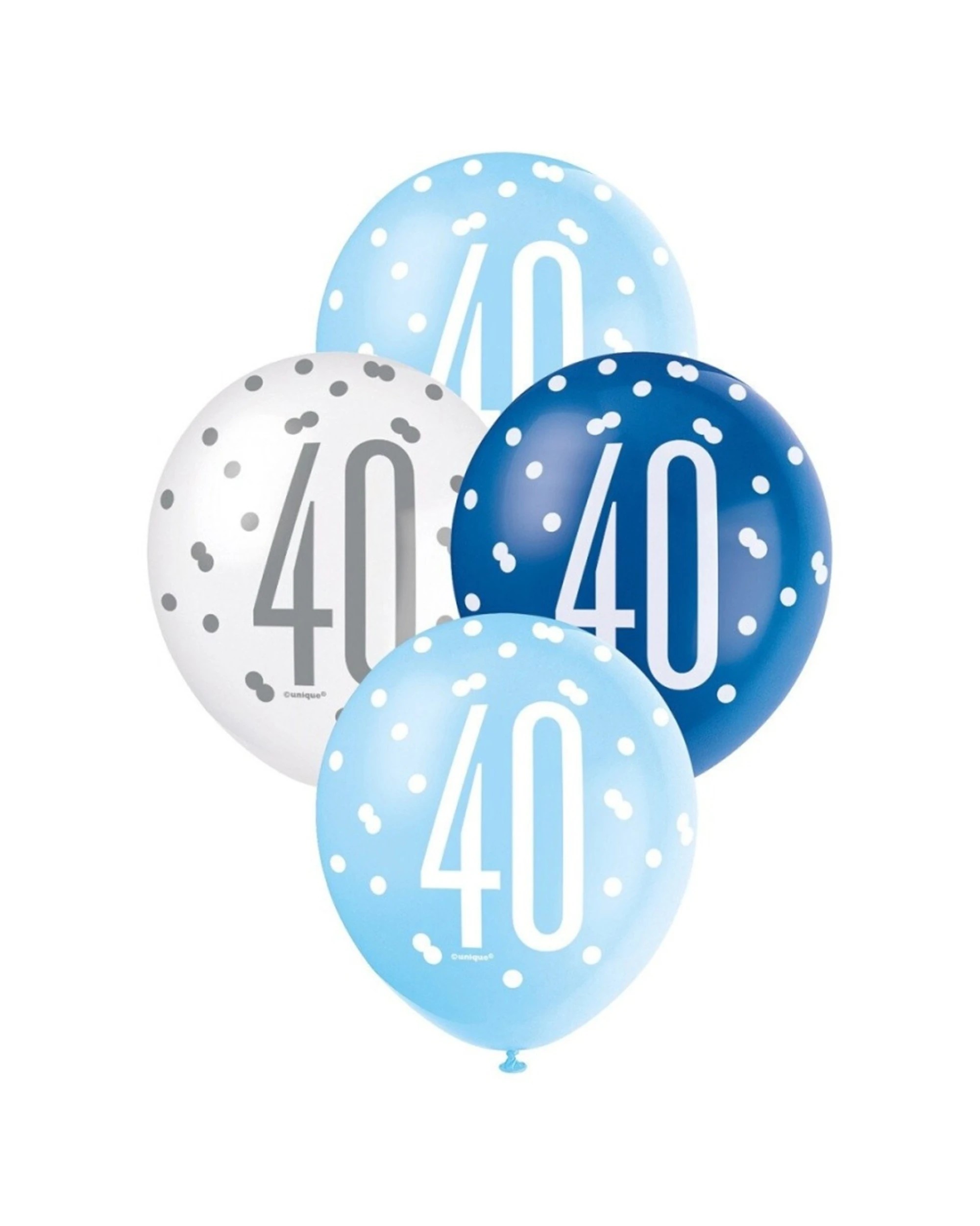 1 Meteor Party 6pc Latex Balloons 40th Birthday 30cm - Blue, 1 of 1