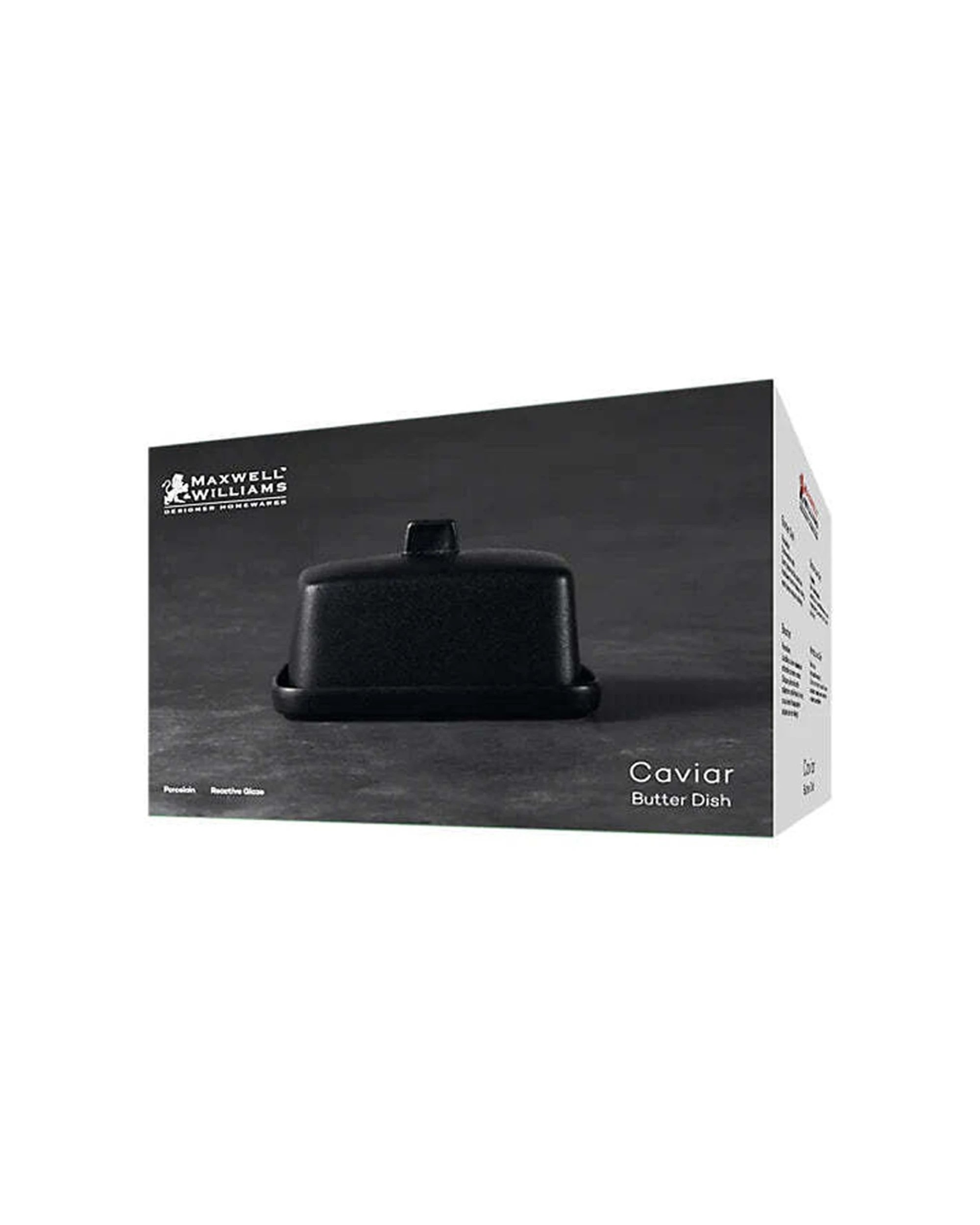 3 Maxwell & Williams Caviar Butter Dish Durable Porcelain - Black, 3 of 3