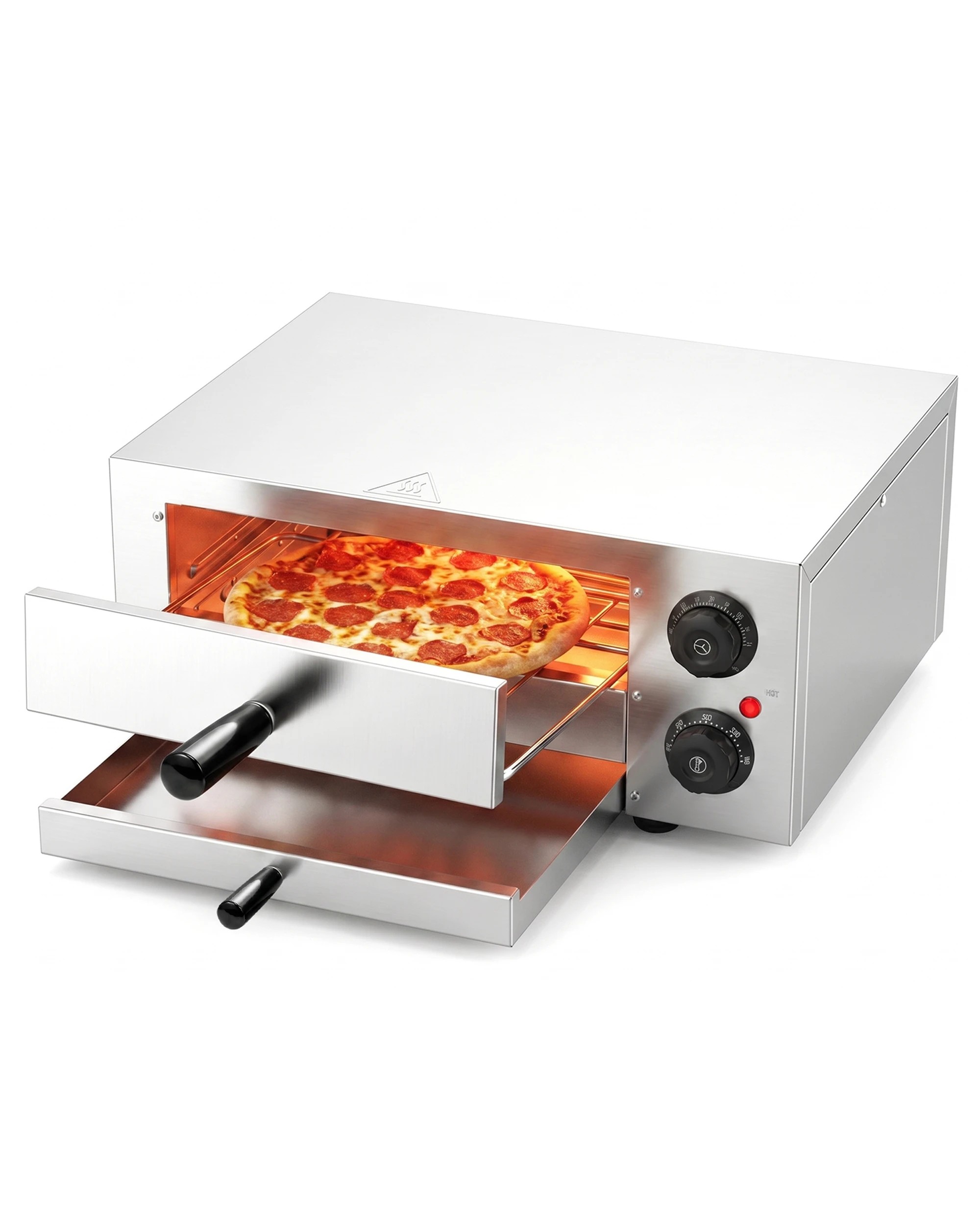 4 Advwin Pizza Oven, 12-Inch Commercial Pizza Maker Machine - Silver, 4 of 4