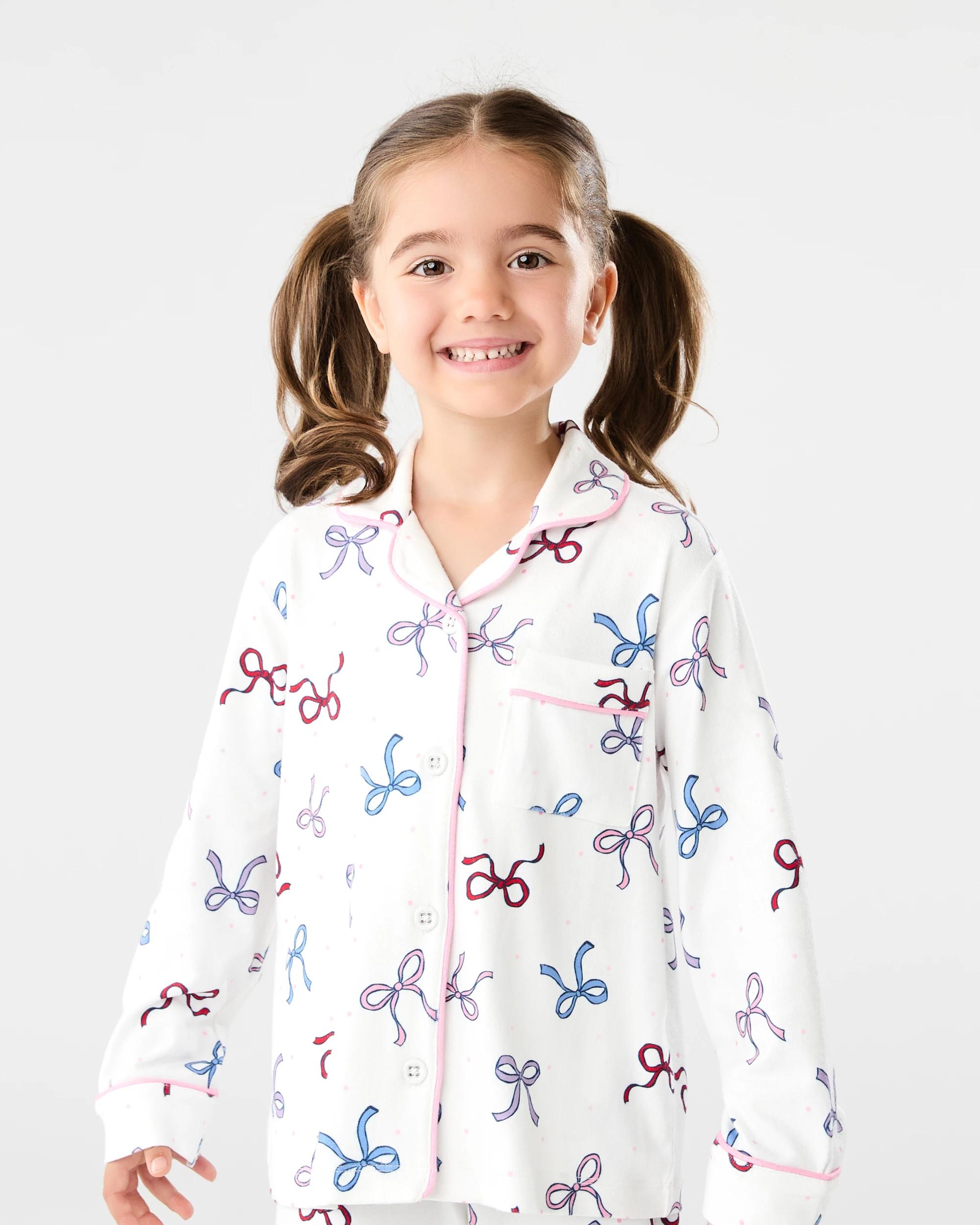 3 Hachi Button Through Pyjama Set Wht Bows, 3 of 8