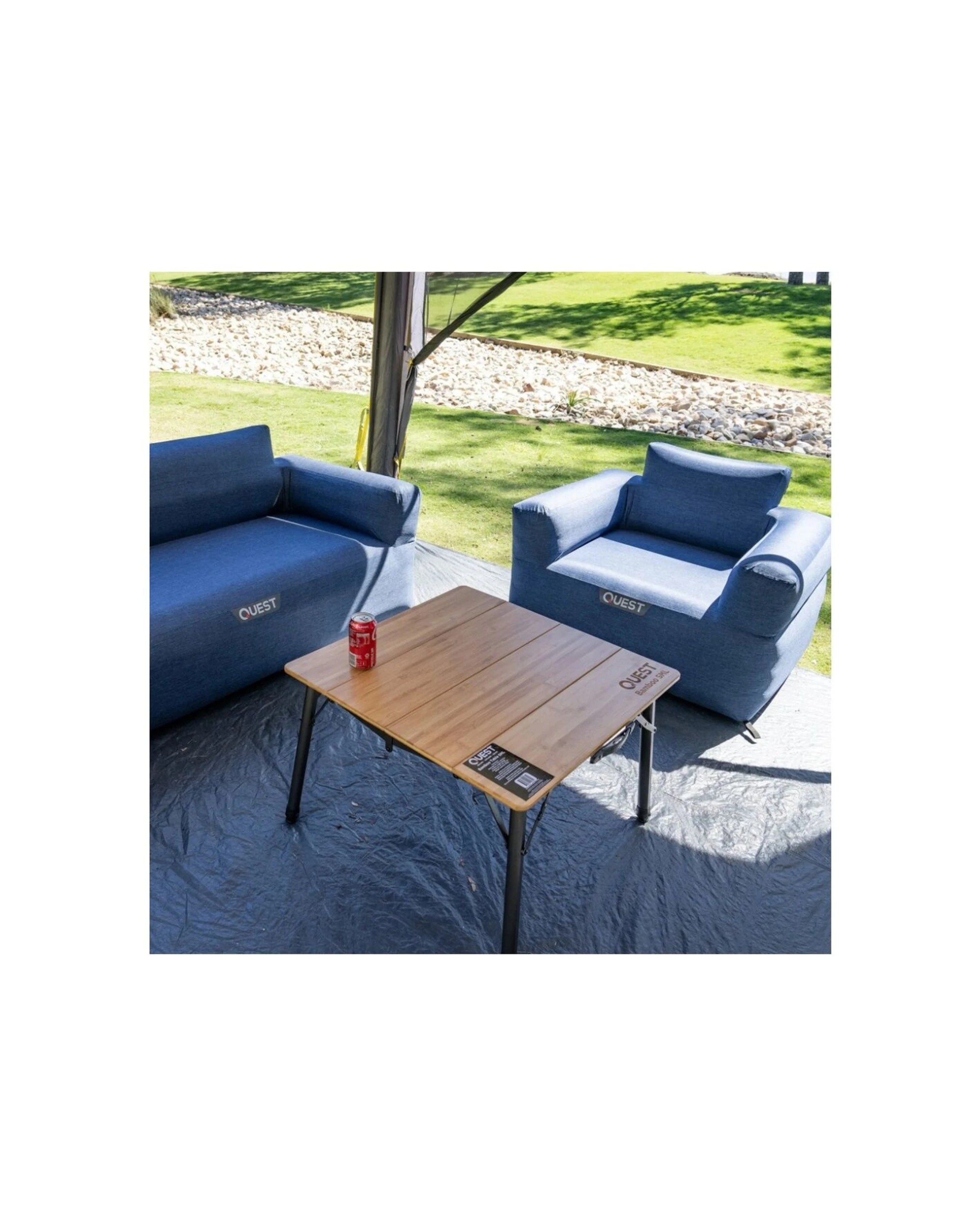 8 Quest Outdoors Folding Camping Table Bamboo Adjustable Bottle Opener - Brown, 8 of 9