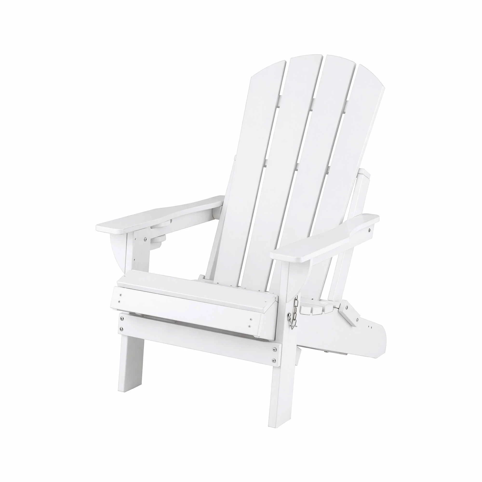 2 Gardeon Folding Sun Lounger Adirondack Chair Outdoor Lounge Setting HDPE Recliner Footrest - White, 2 of 9