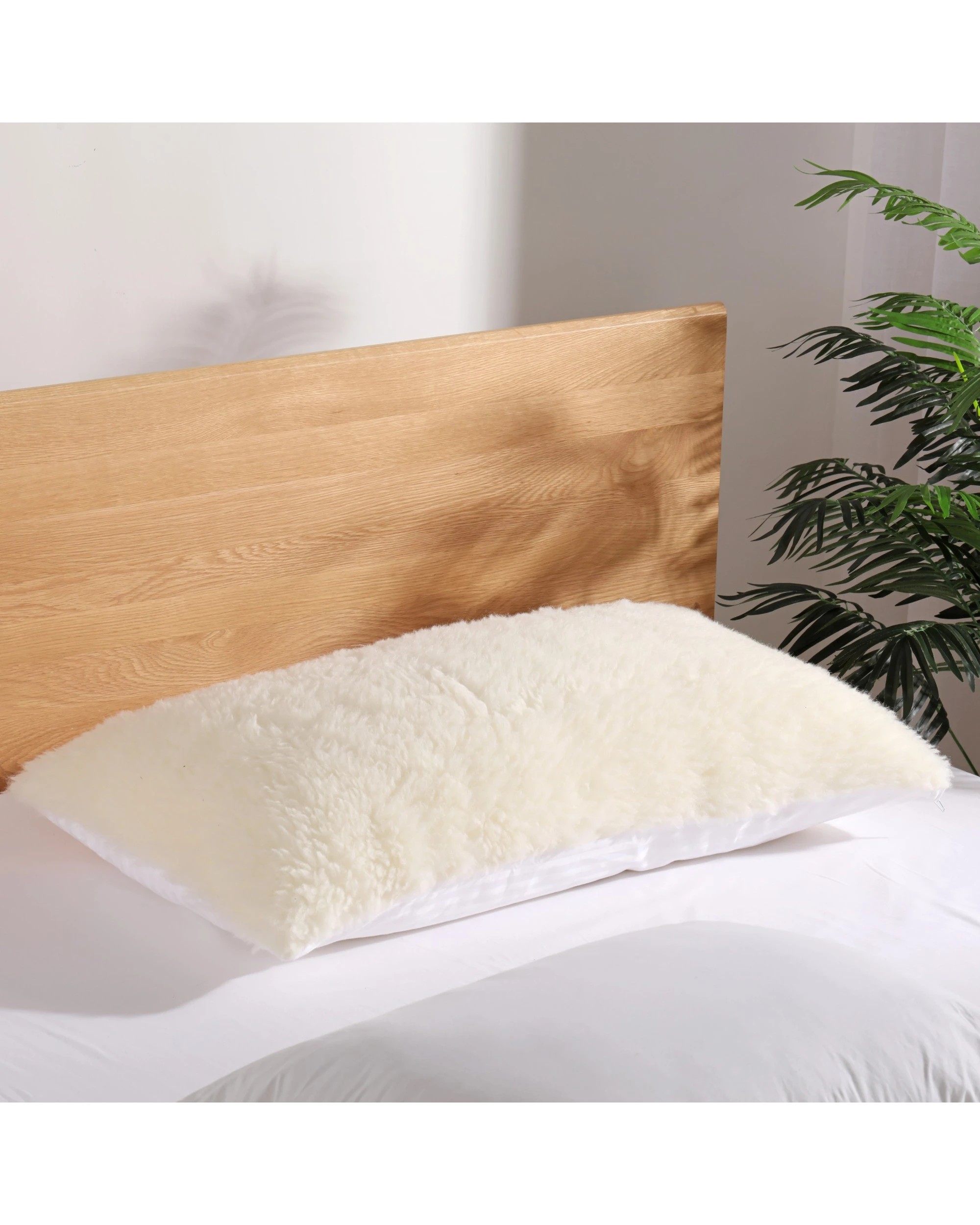2 Dreamaker Reversible Wool Fleece Pillow Protector King 50x90cm - Natural, 2 of 5