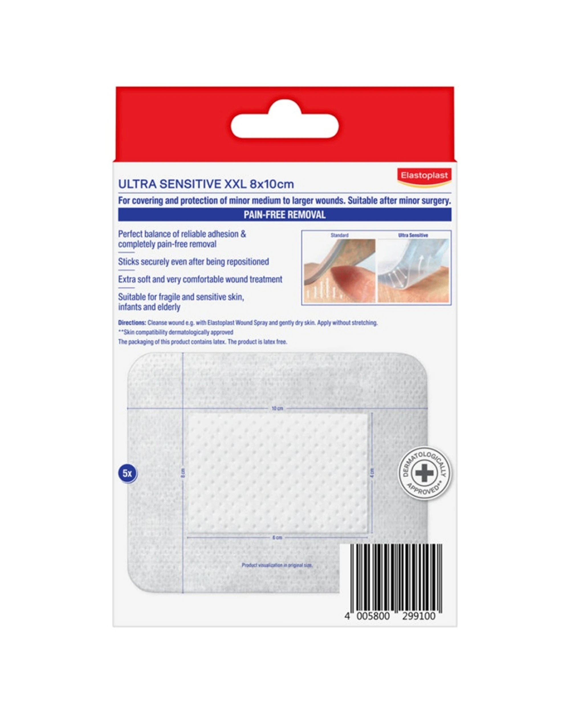 3 Elastoplast Ultra Sensitive XXL Wound Dressing 5 Pack - Clear, 3 of 3