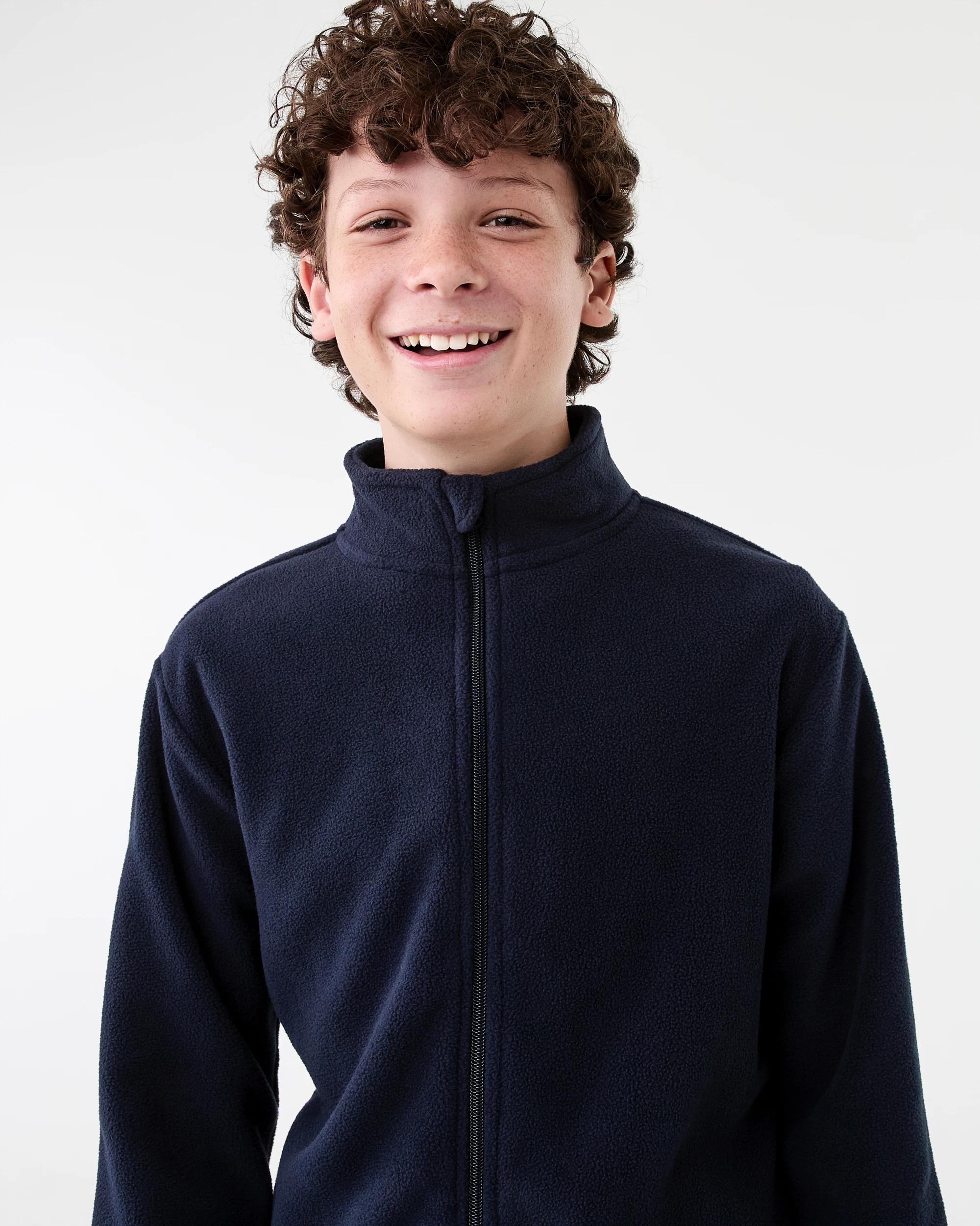 4 Zip Through Polar Fleece Jacket Nvy Sphire, 4 of 7