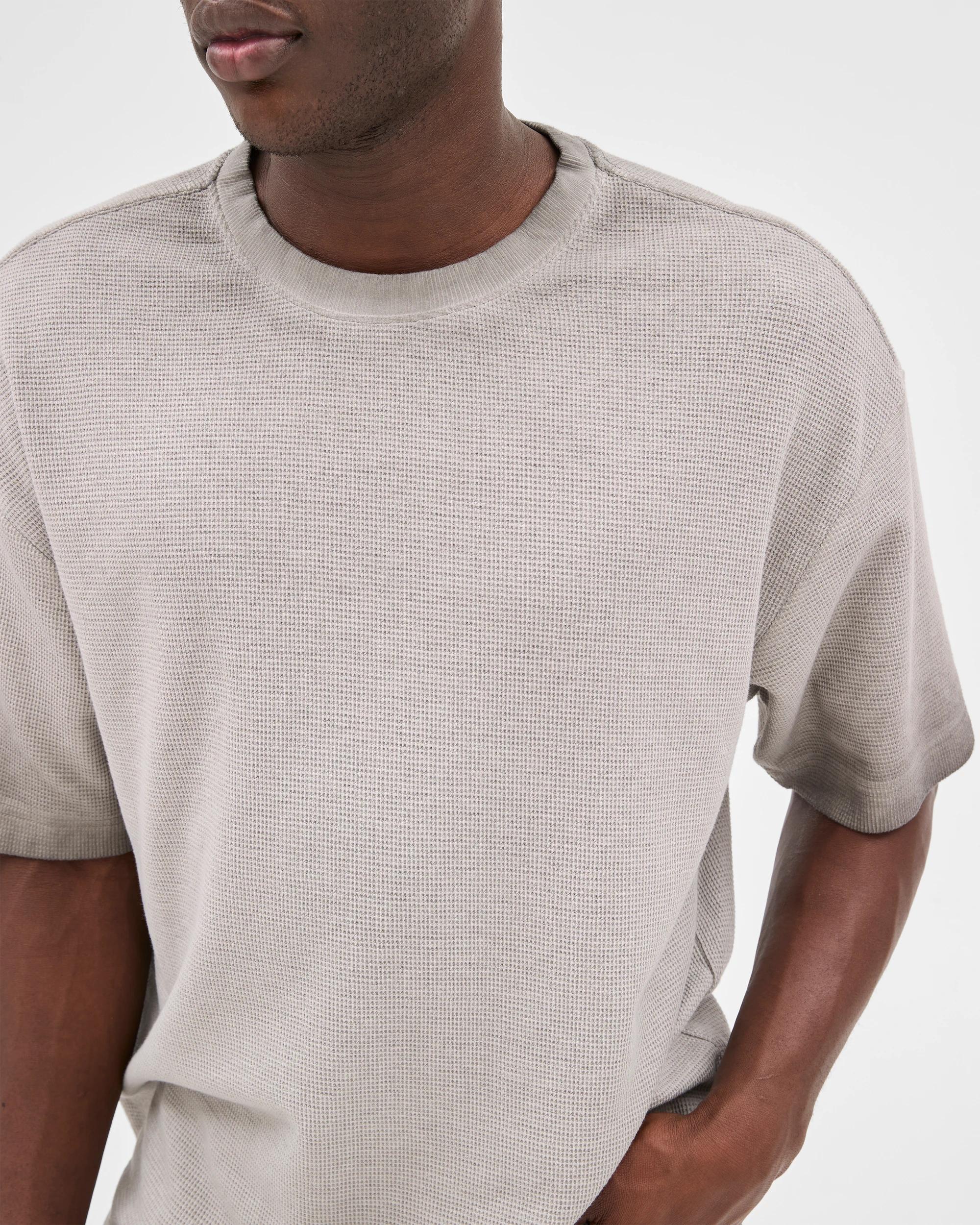3 Commons Australian Cotton Blend Waffle T-shirt QUITE GREY, 3 of 5