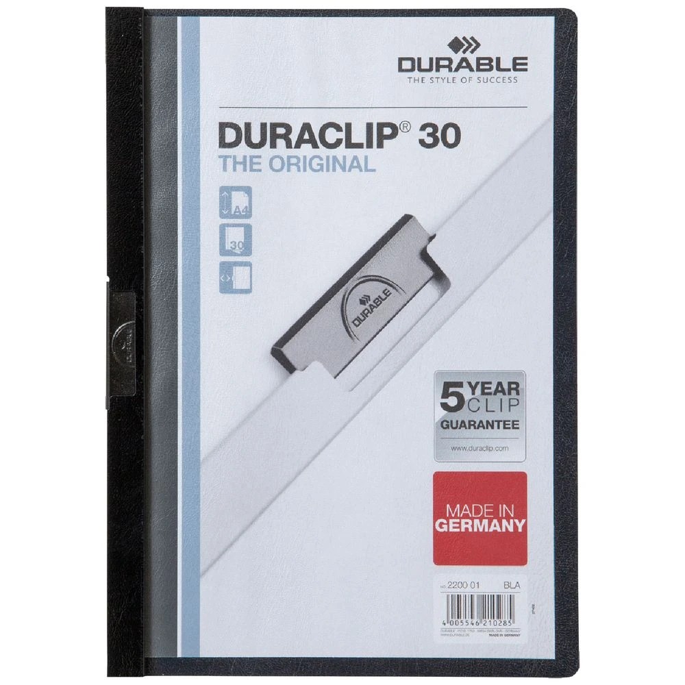 1 Durable A4 Duraclip 30 Clamp File Black, 1 of 1