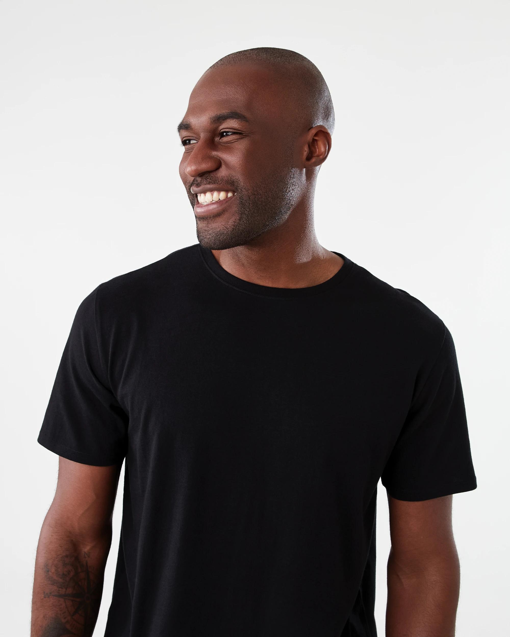 4 Plain Crew Neck T-shirt Black, 4 of 7