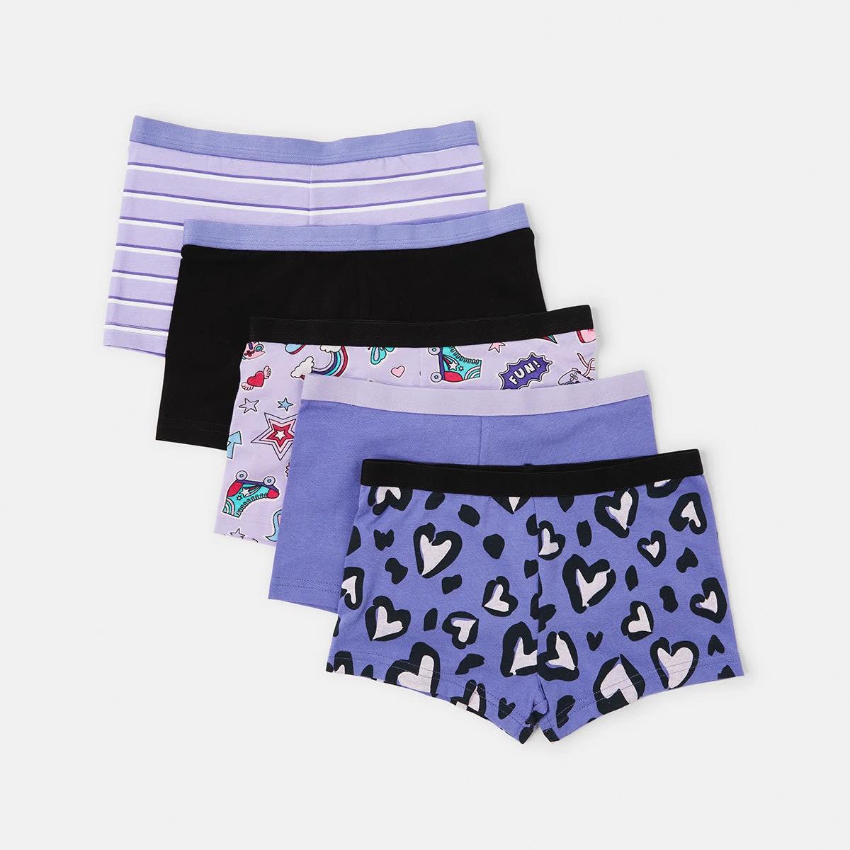 1 5 Pack Print Shorties Hearts 2, 1 of 8