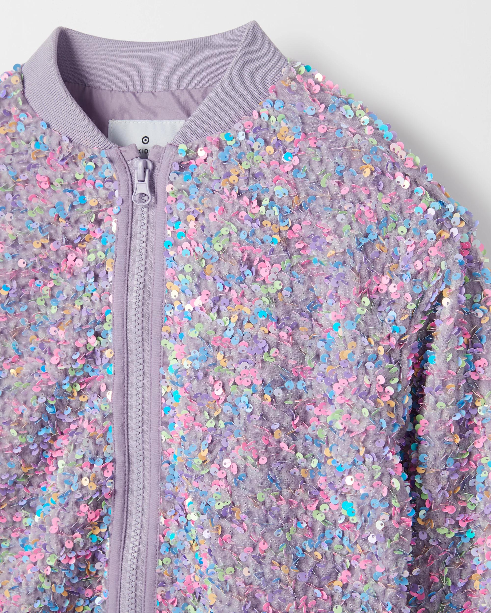 2 Target Kids Sequin Long Sleeve Bomber Jacket RAINBOW, 2 of 2