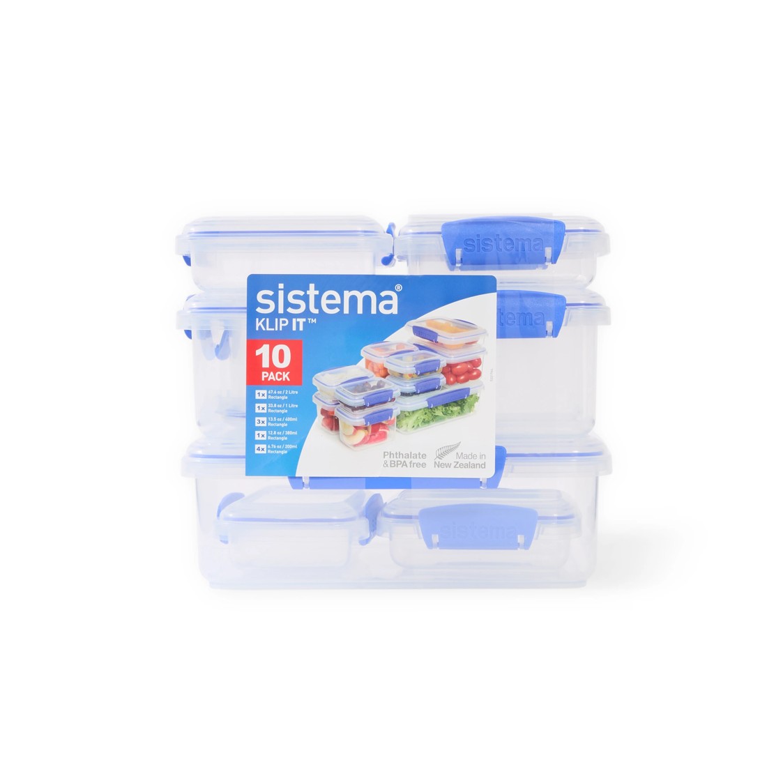 6 10 Pack Sistema Klip It Food Storage Container Set, 6 of 6