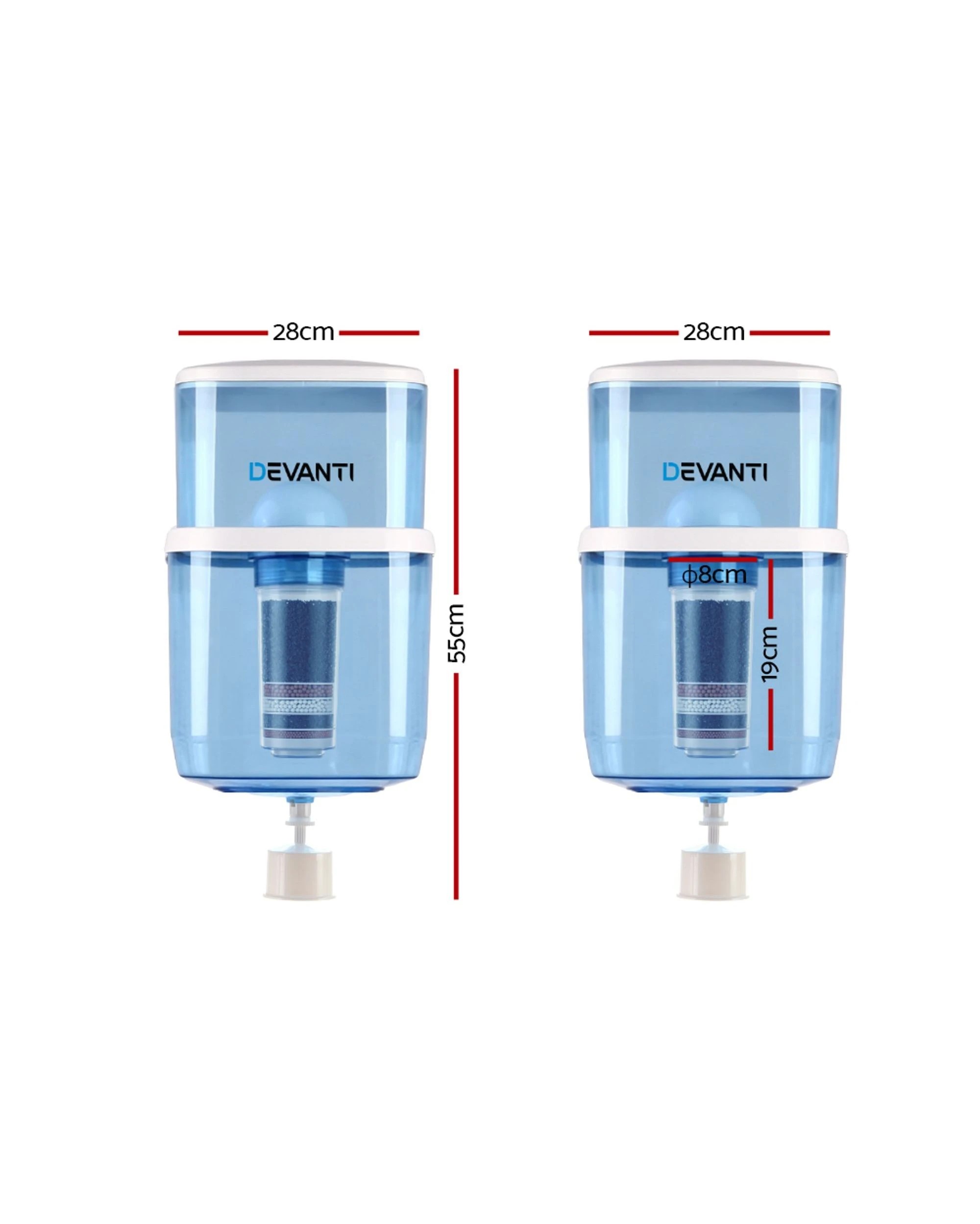 2 Devanti Water Cooler Dispenser 22l Filter Bottle
 - Blue, 2 of 3