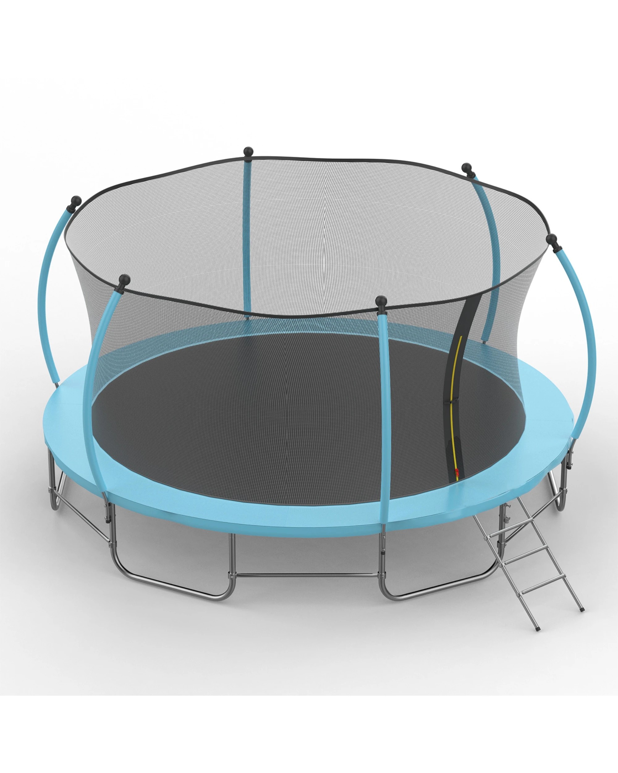 3 Advwin 14FT Trampoline Outdoor for Kids w/Safety Enclosure Net, Ladder, Max Limit 150 kg，Blue, 3 of 6