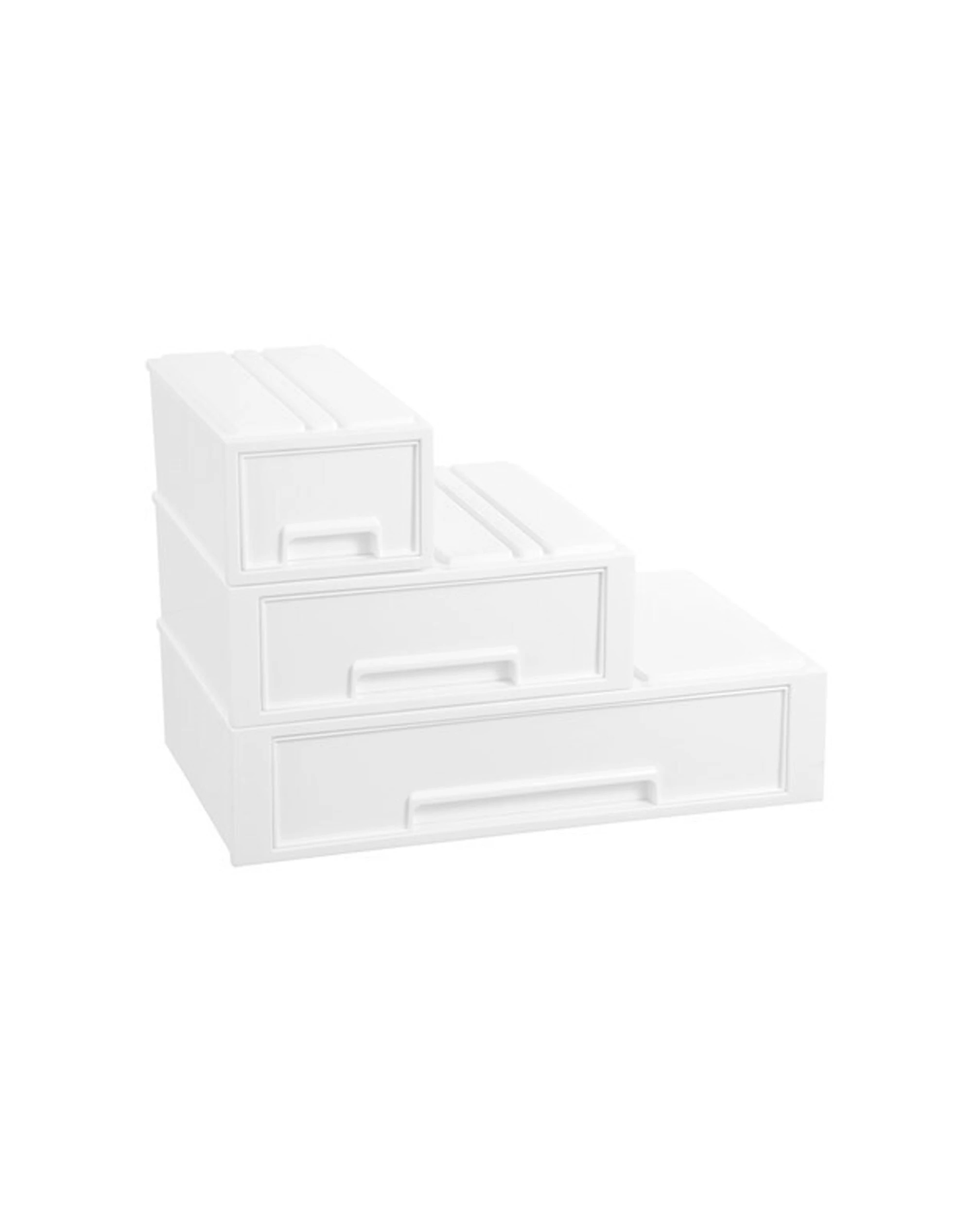8 Boxsweden 28.5x26cm Stacking Drawer Organiser Stackable Storage Durable
 - white, 8 of 8