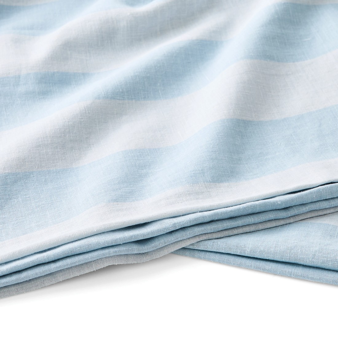 4 Stripe Linen Cotton Quilt Cover Set - Queen Bed, Blue, 4 of 7