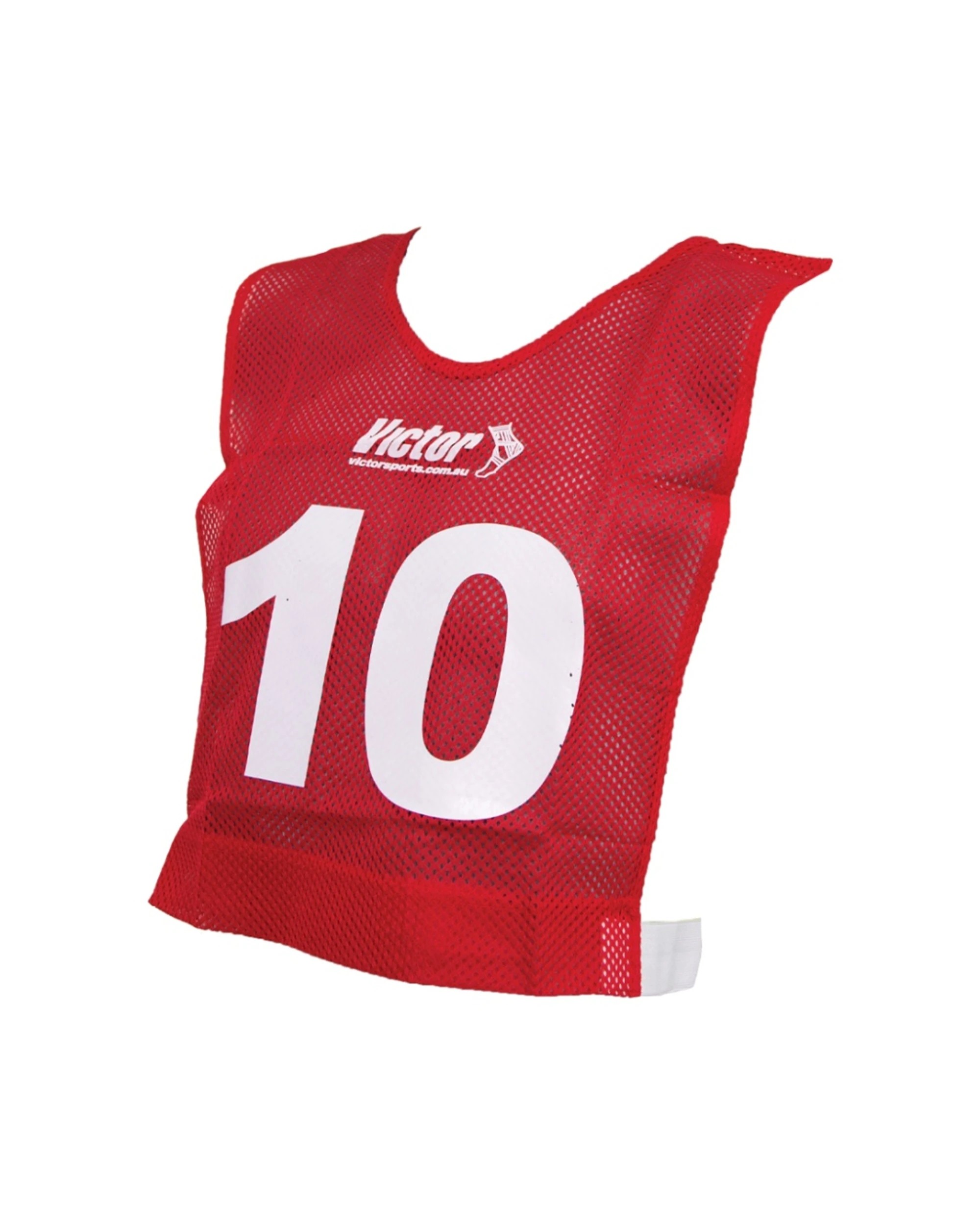 2 Victor Sports 10pc Lightweight Numbered Bibs Basketball Set Senior - Red, 2 of 3