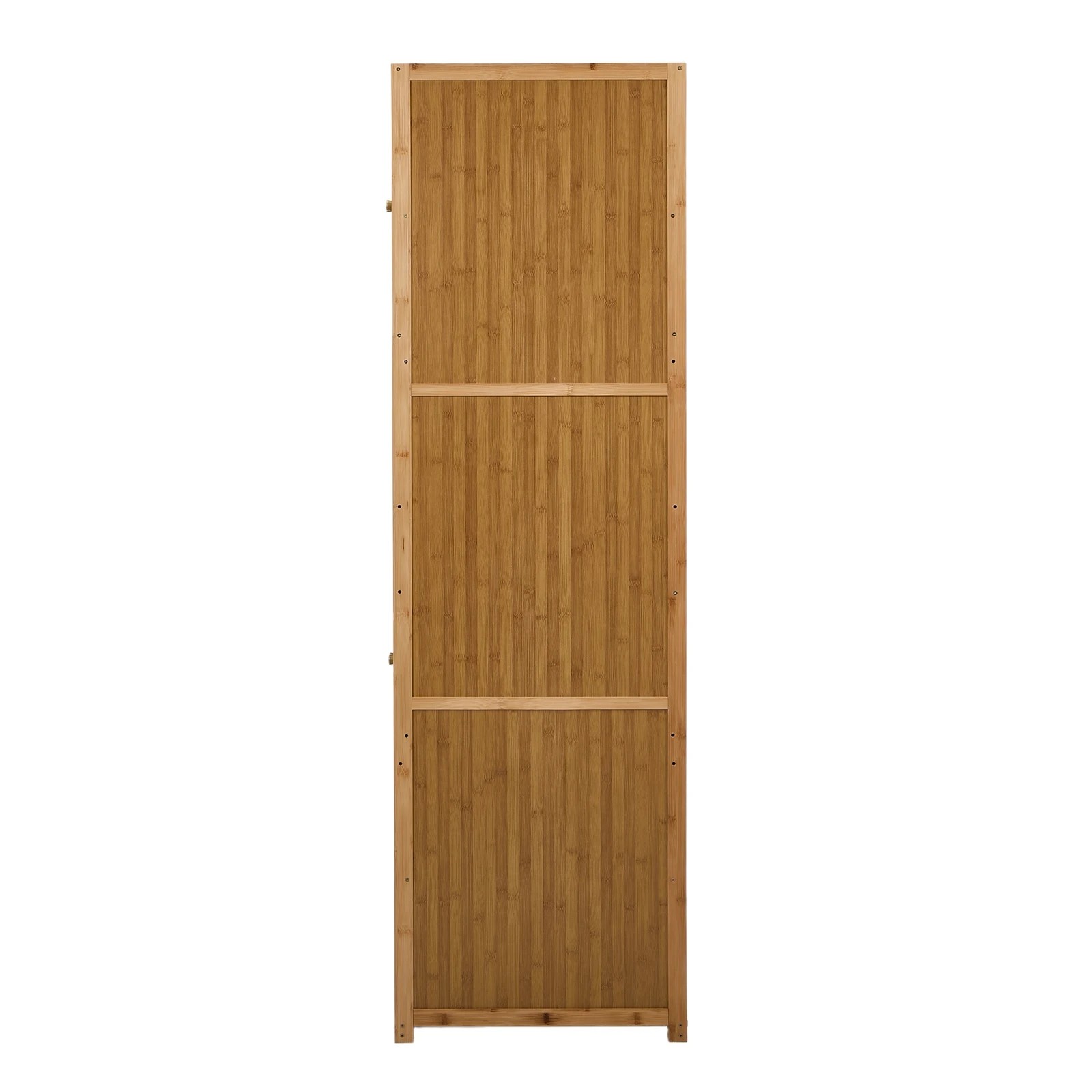 7 Oikiture Bamboo Wardrobe 4 Doors Clothes Storage Cabinet Hanging Rod - Brown, 7 of 9