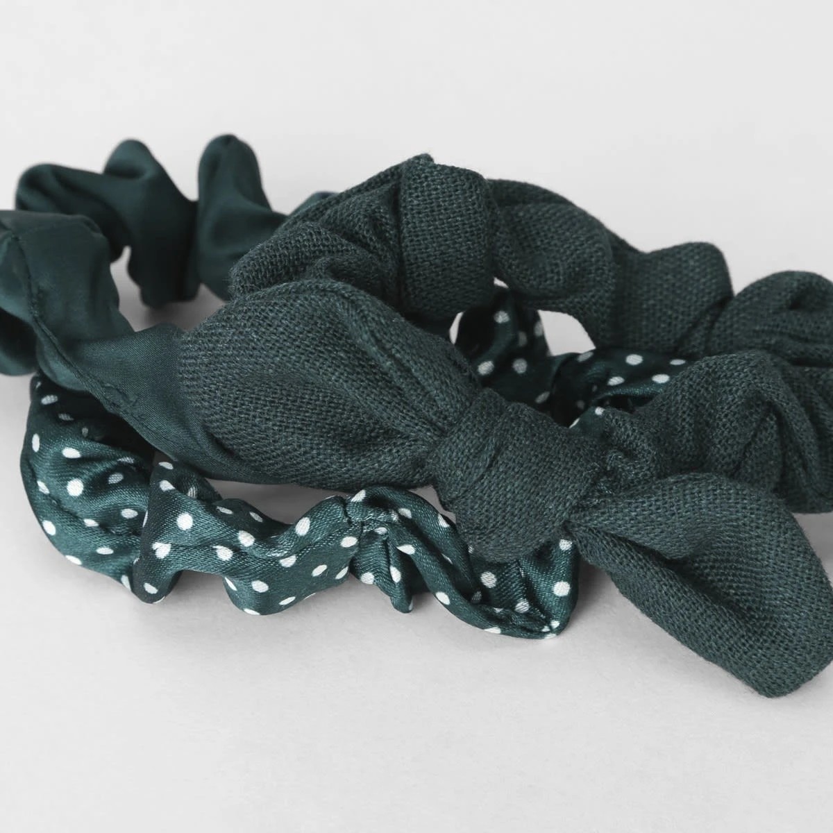 3 3 Pack Back to School Hair Scrunchies - Green, 3 of 4