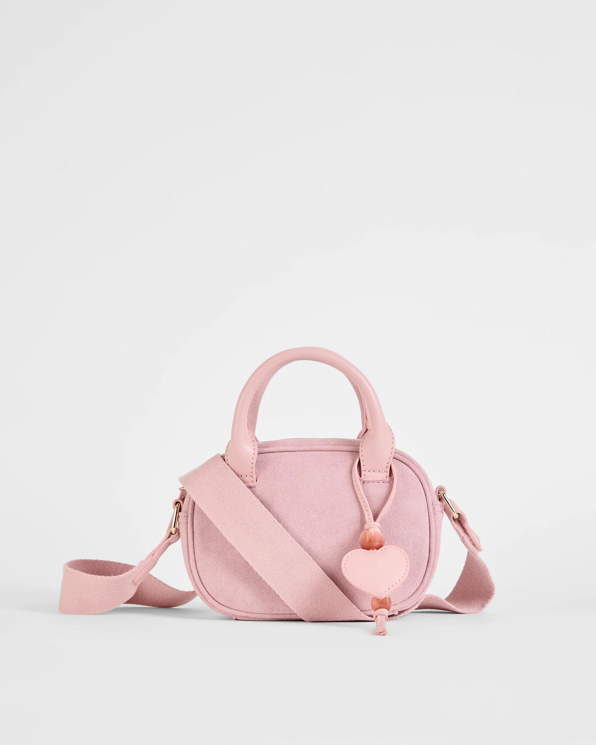 1 Target Kids Faux Suede Mini Bowler Bag PINK, 1 of 2