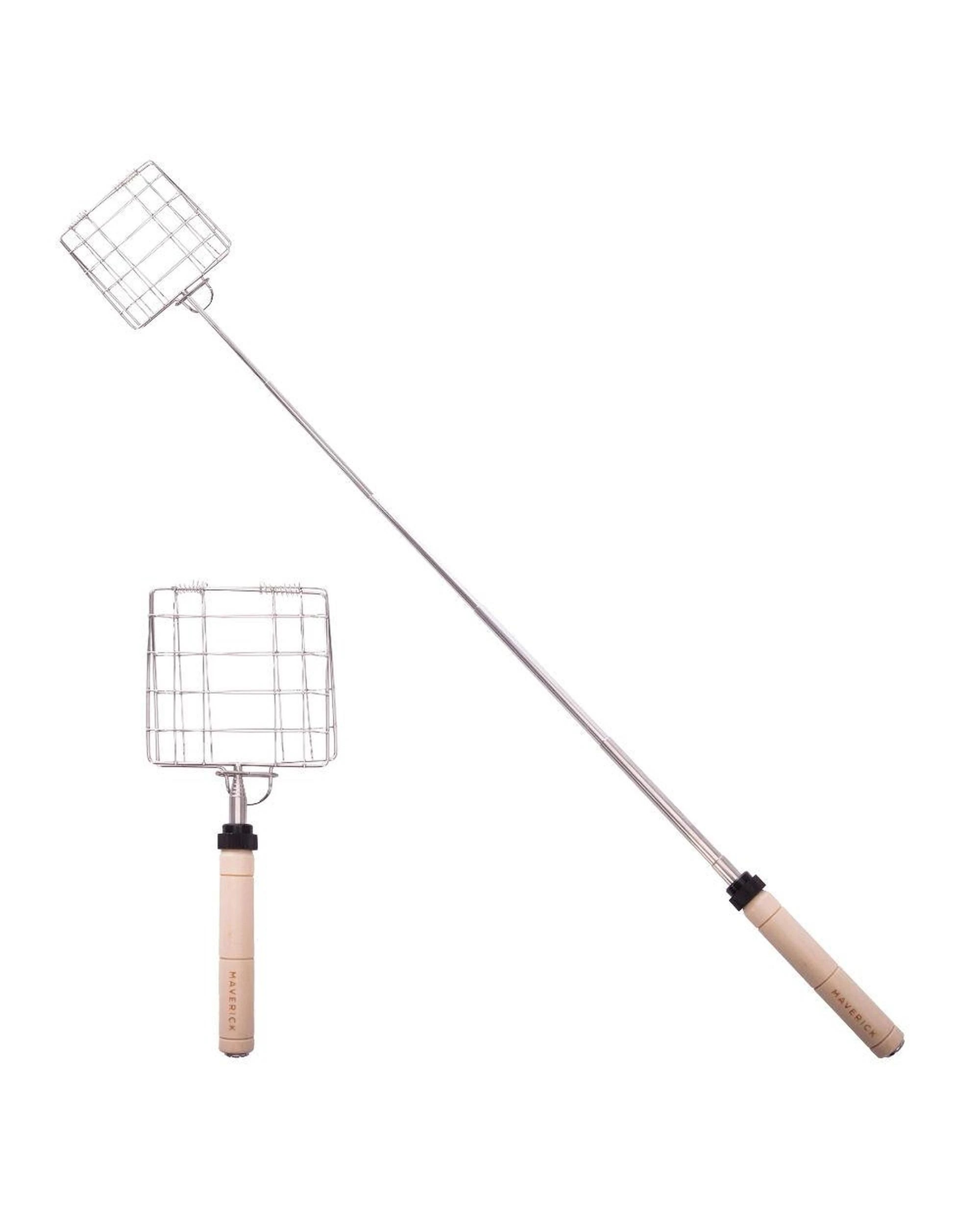 2 Maverick BBQ Telescopic Grill Basket Extends to 57cm, 2 of 3