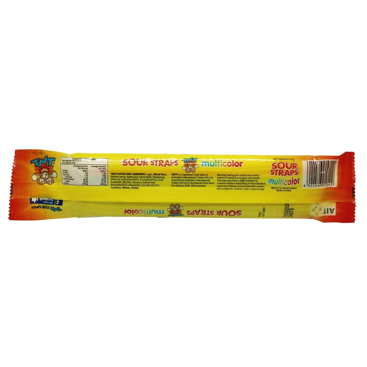 2 TNT Sour Straps Mutlicolor 18 Pack 57g, 2 of 2