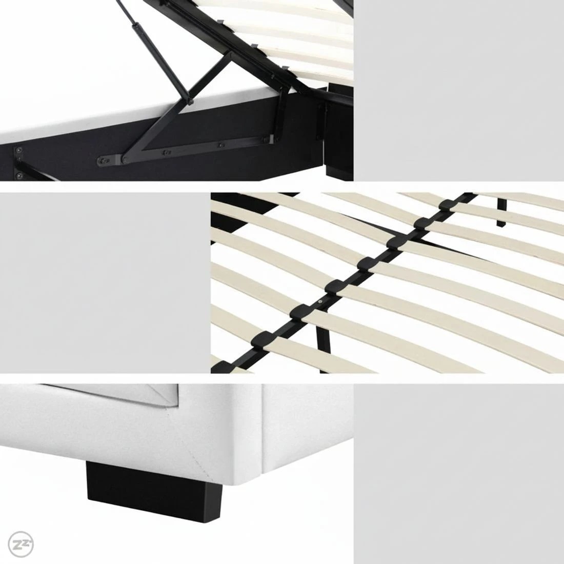 6 Artiss Bed Frame Queen Size Gas Lift  TIYO - White, 6 of 6