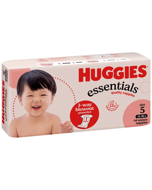 Huggies Essentials Nappies Walker Size 5 44 Pack
