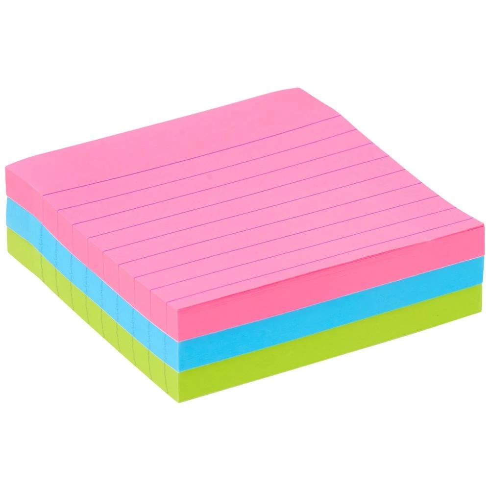 2 J.Burrows Ultra Stick-it Notes 101x101mm Lined Neon 3 Pack, 2 of 4