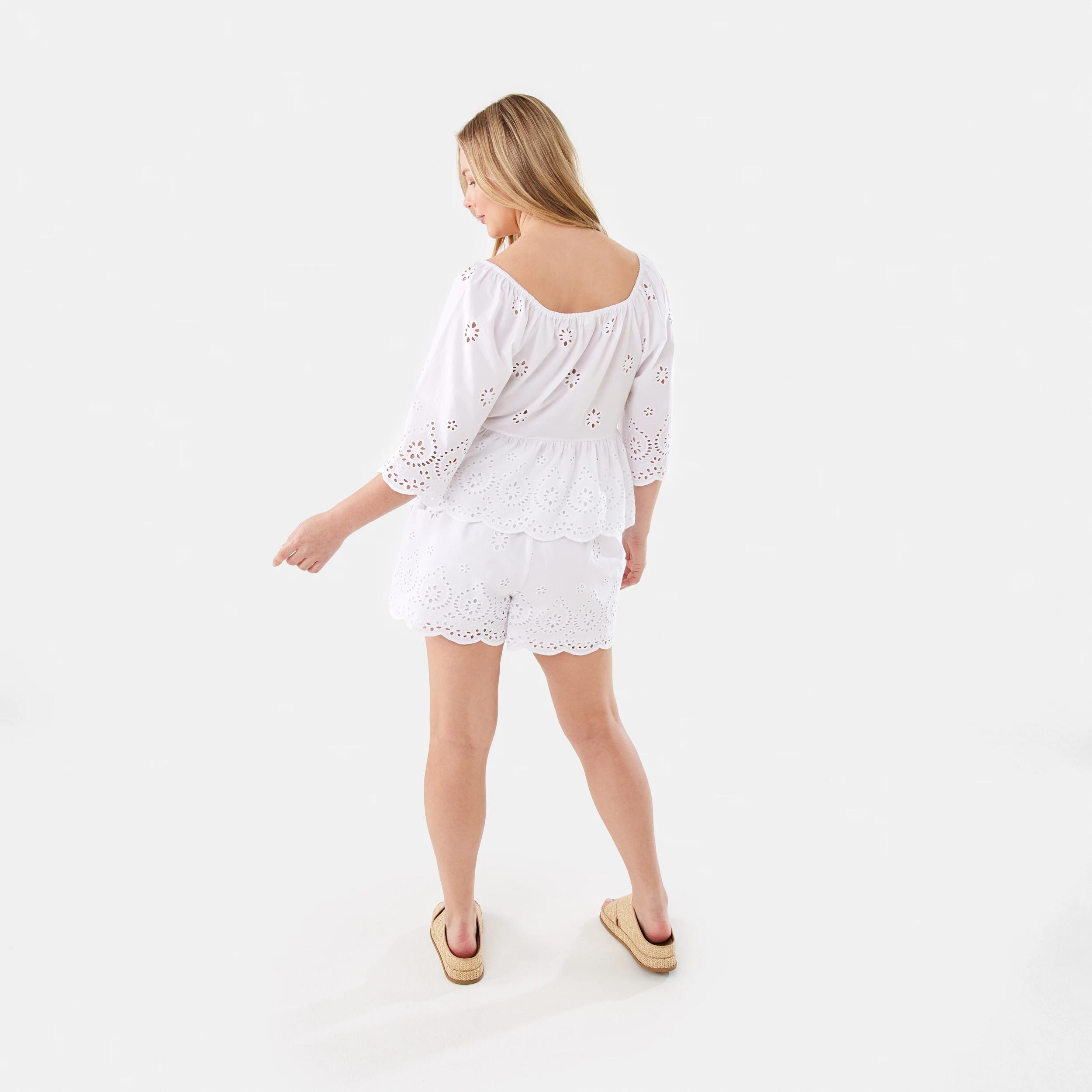 4 Long Sleeve Broderie Tie Top WHITE, 4 of 9