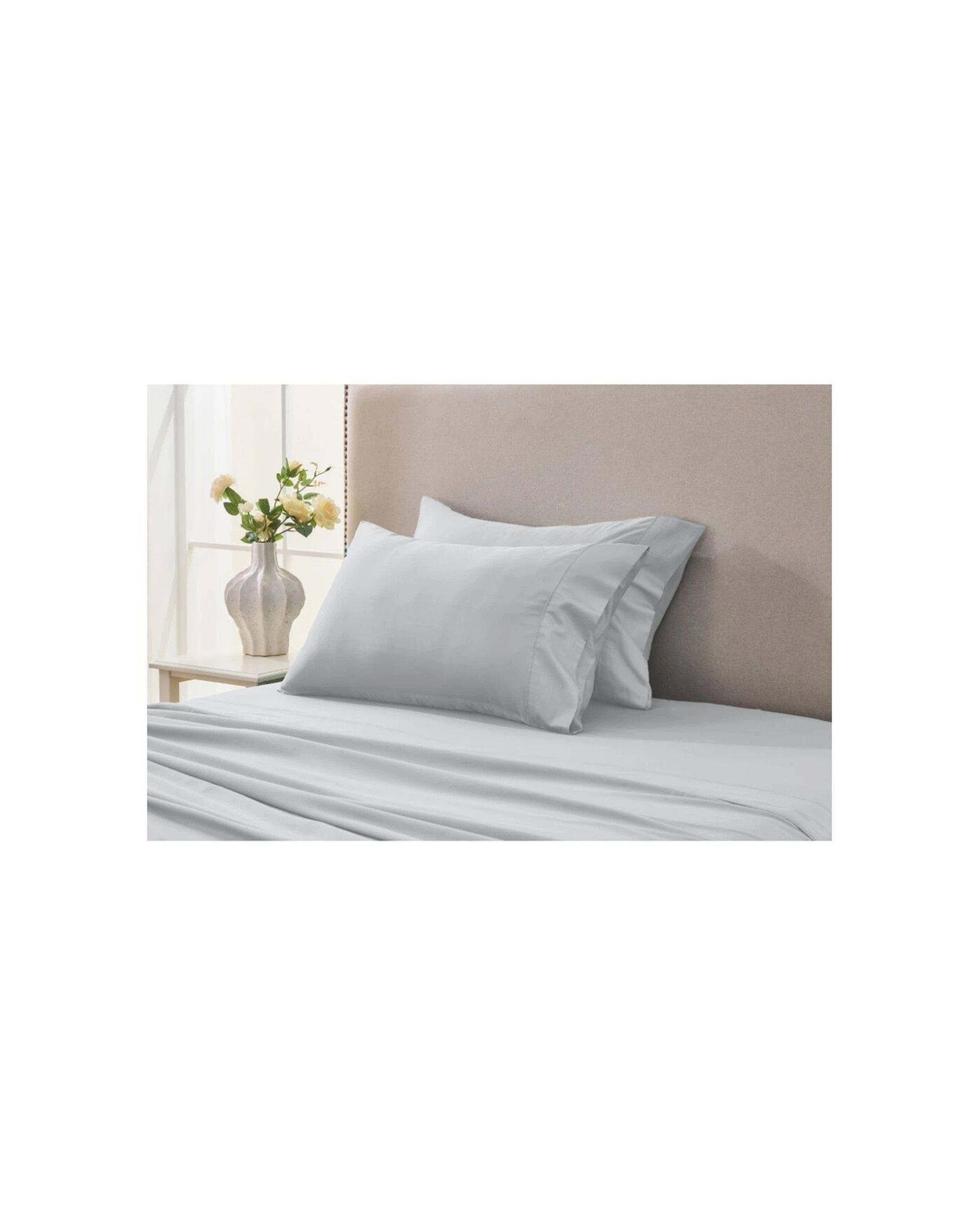 1 Grosvenor House Egyptian Cotton Standard Pillowcases 2pc 500TC - Silver, 1 of 4