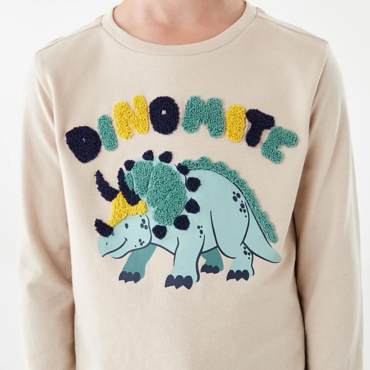 4 Long Sleeve Boucle T-shirt Bge Dino, 4 of 8