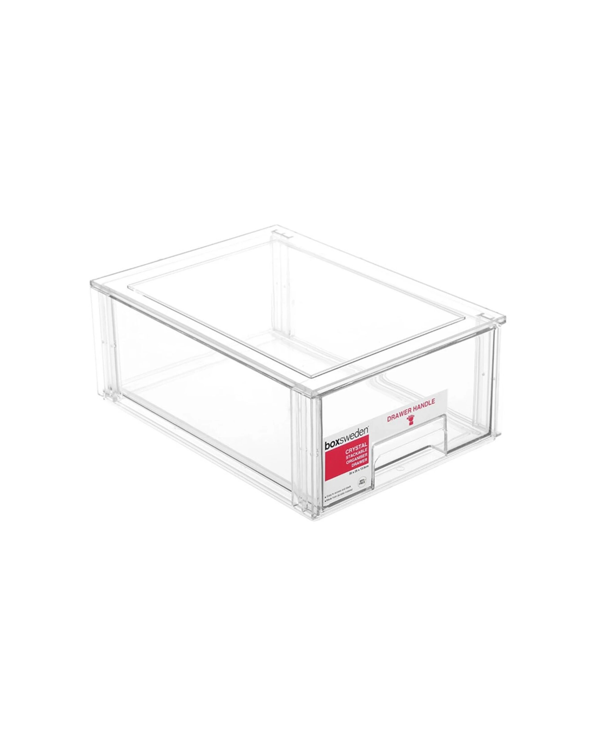 1 Boxsweden Crystal Stackable Organiser Drawer 35cm With Handle Storage Box
 - Clear, 1 of 5