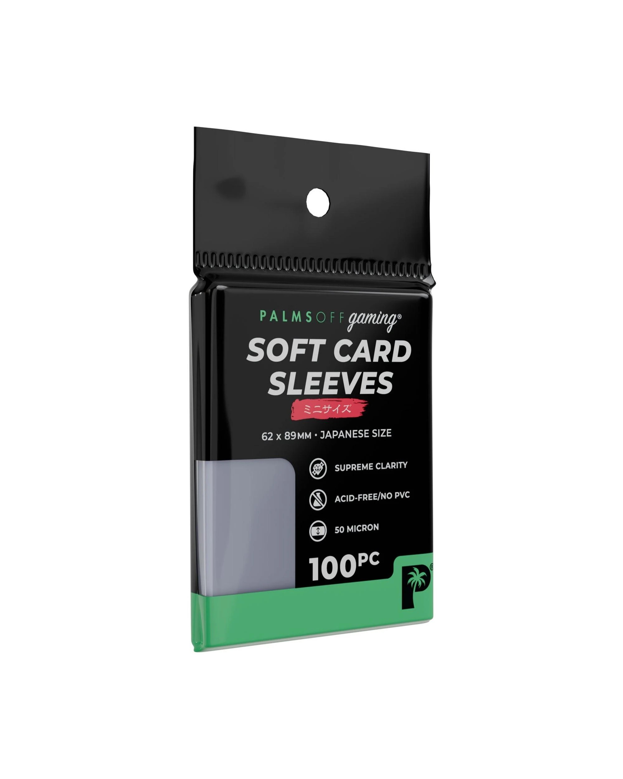 1 Palms Off Gaming Soft Card Sleeves Japanese Mini Size 100pc - Clear, 1 of 2