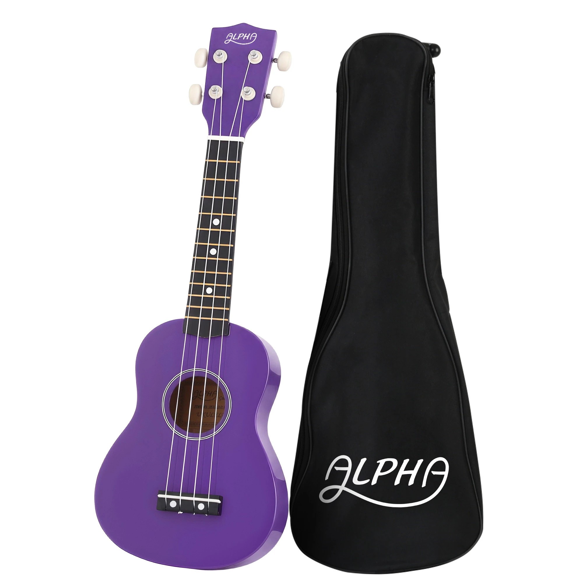 1 Alpha 21 Inch Ukulele Soprano Beginner Acoustic Small Guitar Kids Strings - Purple, 1 of 8
